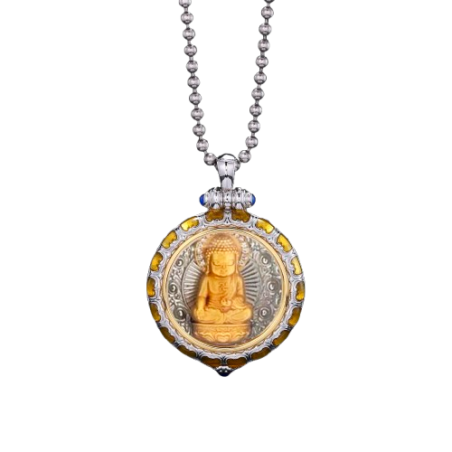 Devotional Pendant · Vairocana · Goat and Monkey Zodiac · Eight Guardian Figures · Silver, Gilt · Henrrison · LCP 2260