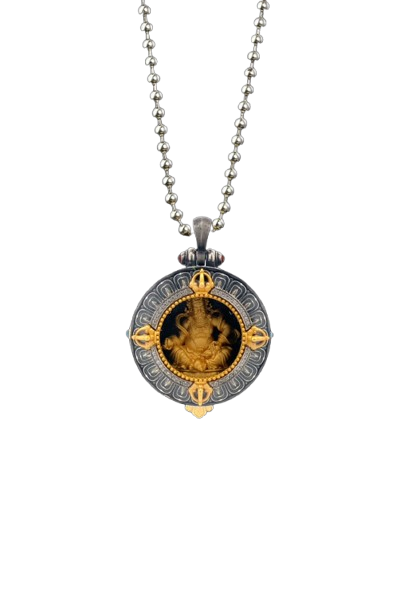 Devotional Ghau Box Amulet · Yellow Dzambhala · Silver, Gilt · Henrrison · LCP 2264