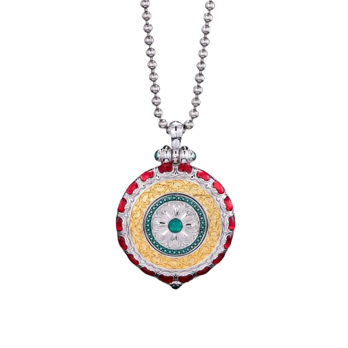 Devotional Pendant · Amitābha · Pig and Dog Zodiac · Eight Guardian Figures · Silver, Gilt · Henrrison · LCP 2260