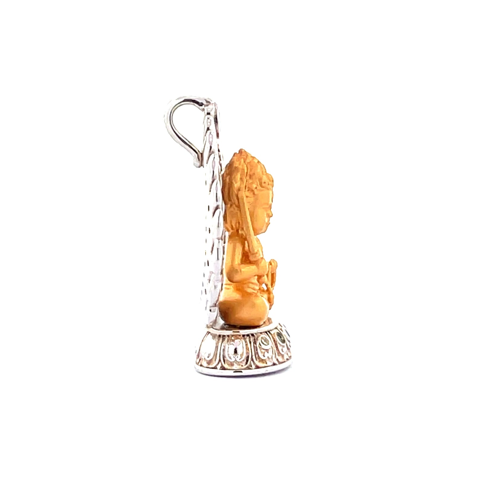 Henrrison LCP1844-1851 ·Flaming Lotus Eight Baby Guardian Deities Sacred 925 Silver Pendant-Acala ·Guardian Deity for the Rooster Zodiac · Gilded 22K Genuine Gold Finish