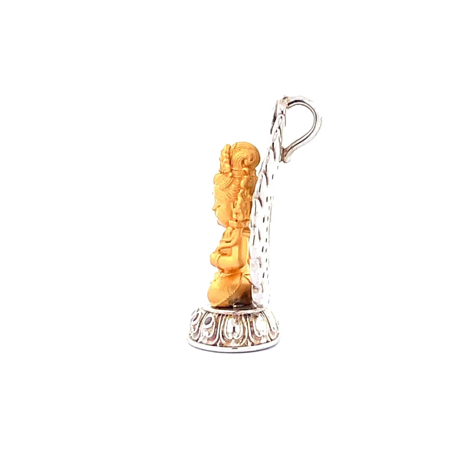 Henrrison LCP1844-1851 ·Flaming Lotus Eight Baby Guardian Deities Sacred 925 Silver Pendant-Ākāśagarbha ·Guardian Deity for the Ox and Tiger Zodiac · Gilded 22K Genuine Gold Finish