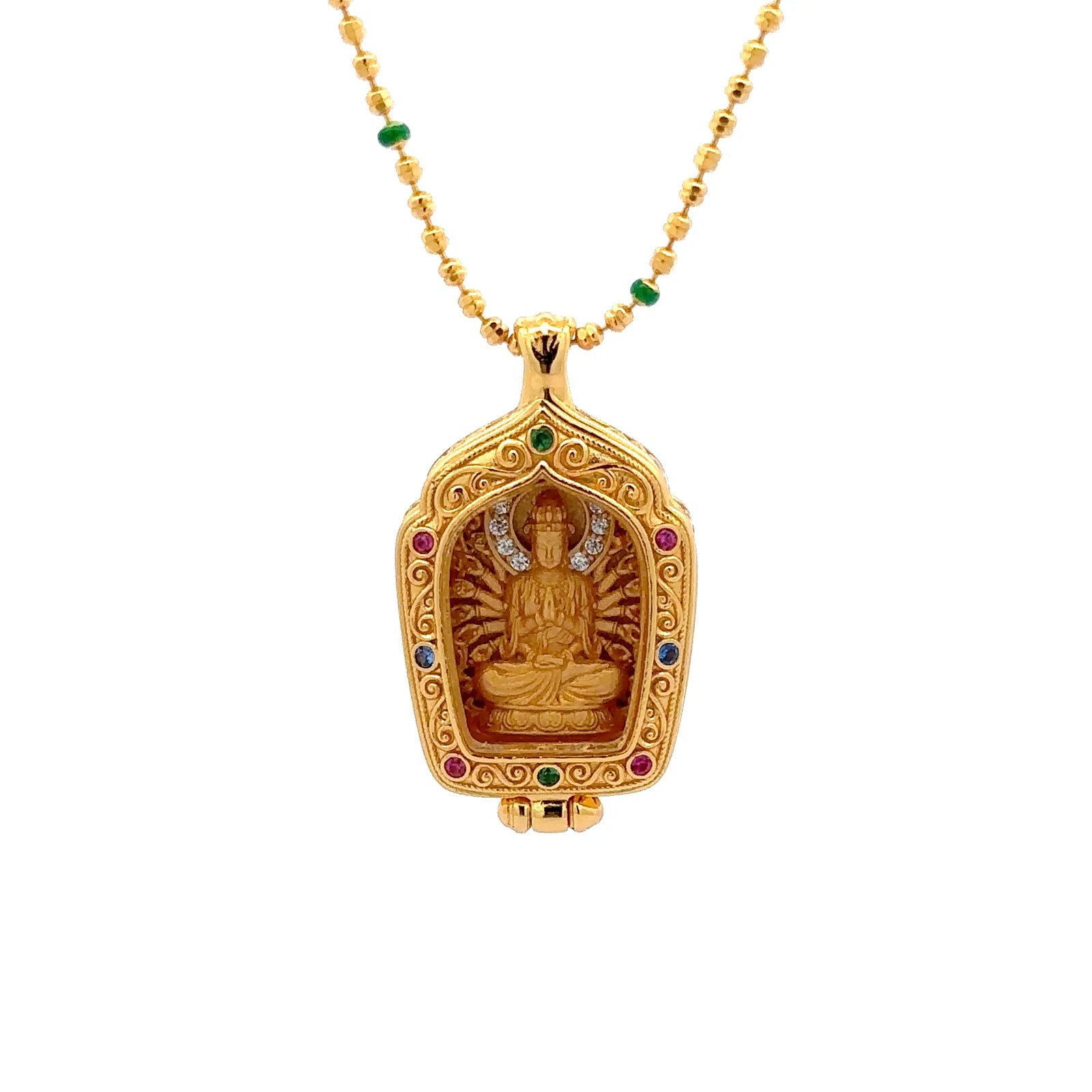 Henrrison 999.9 Fine Gold Avalokiteśvara Pendant | 24K Guardian of Compassion & Protection