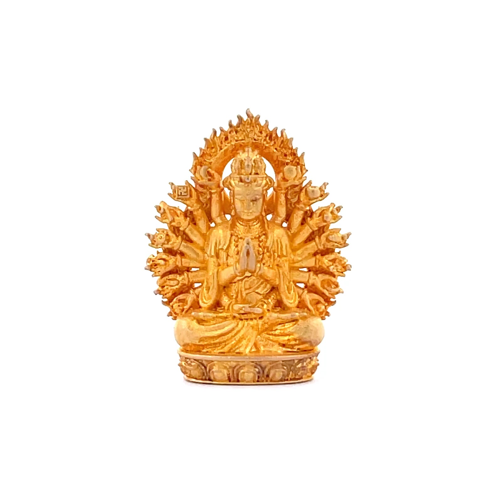 Henrrison LCP1241 · Avalokiteshvara Sacred 925 Silver Pendant/Statue-Guardian Deity for the Rat Zodiac · Gilded 22K Genuine Gold Finish