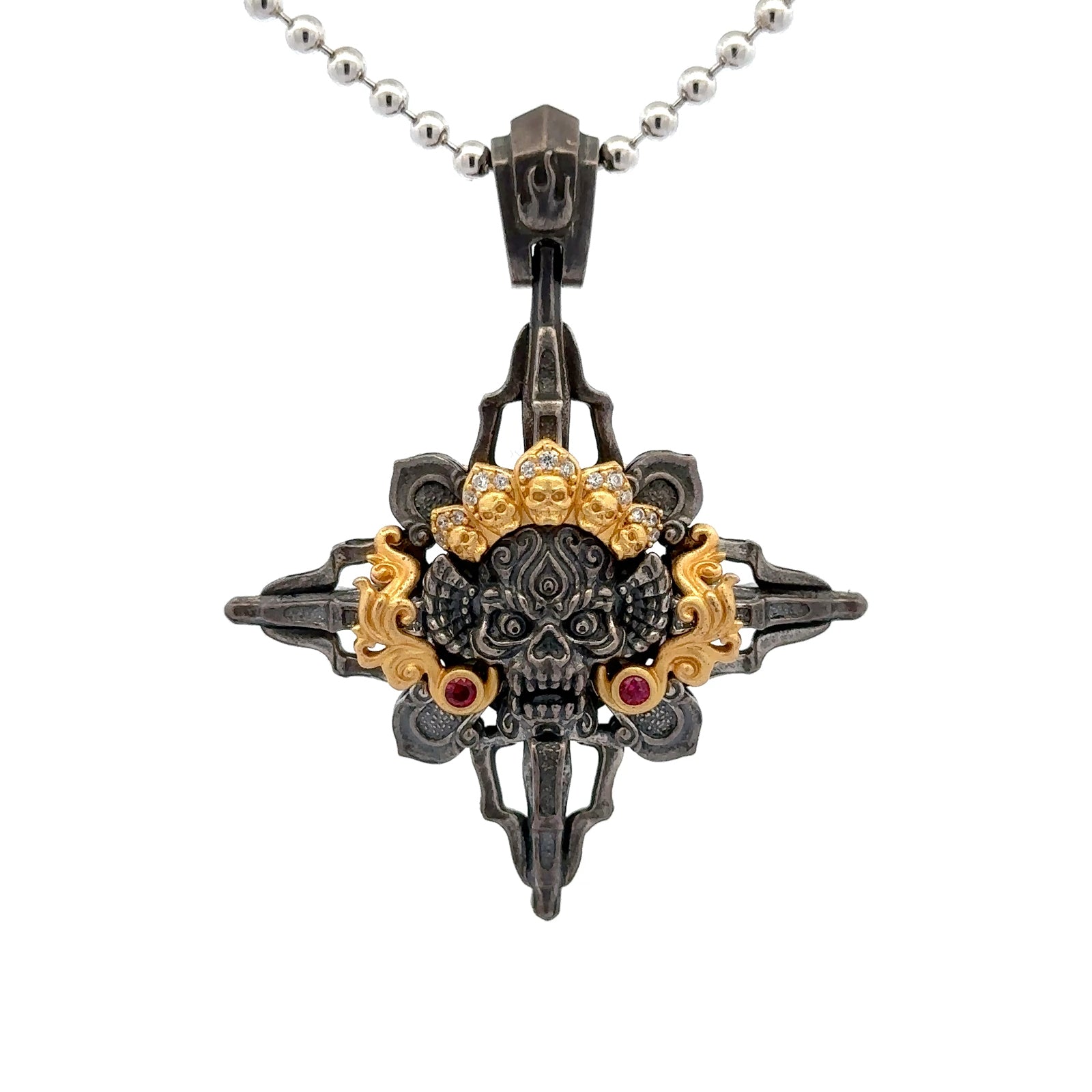 Devotional Pendant · Crossed Vajra · Citipati Lord · Silver, Gilt · Henrrison · LCP 1755