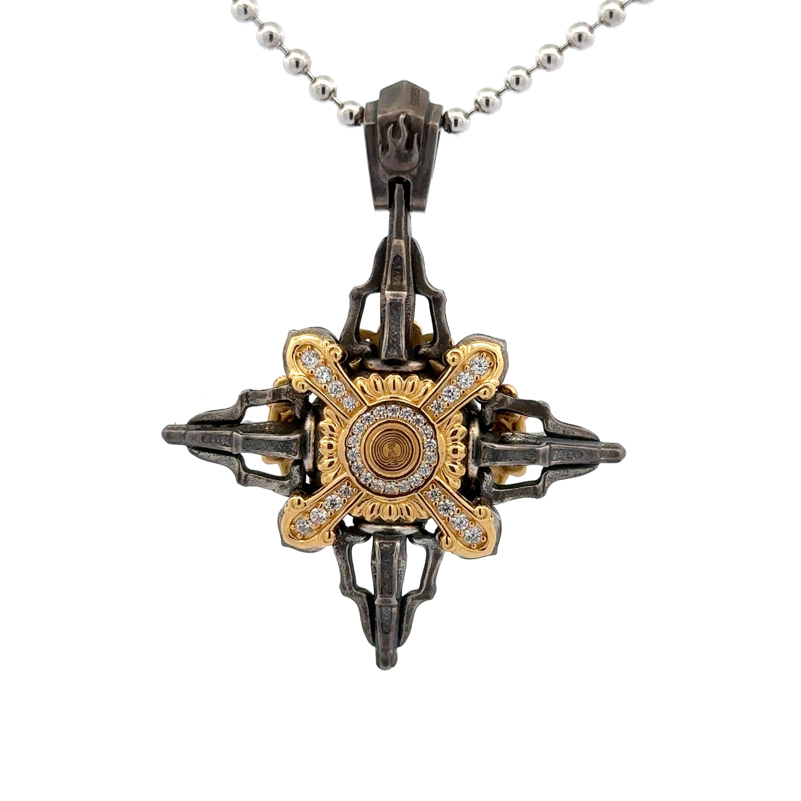 Devotional Pendant · Crossed Vajra · Citipati Lord · Silver, Gilt · Henrrison · LCP 1755