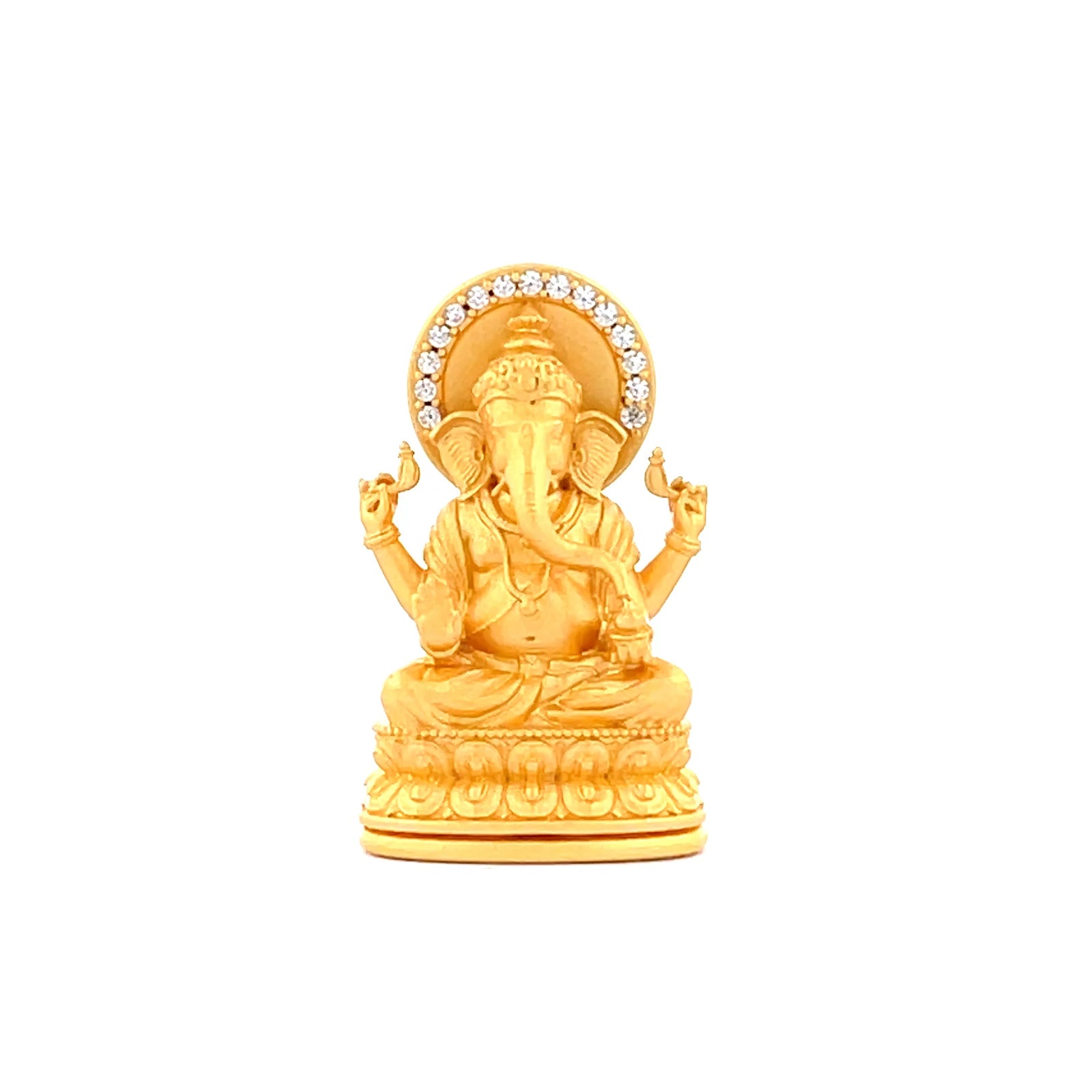 Henrrison LCP2134B · Ganesha Sacred 925 Silver Pendant/Statue · Gilded 22K Genuine Gold Finish