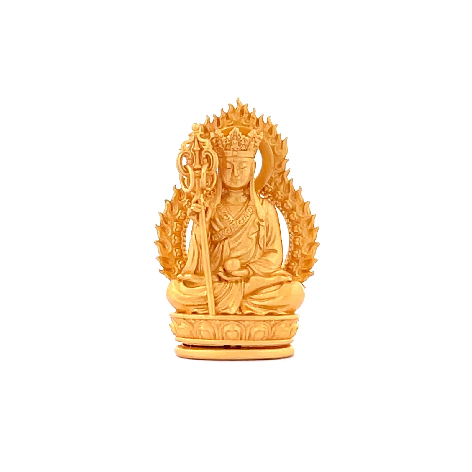 Henrrison LCP1241 · Kṣitigarbha Bodhisattva 925 Silver Pendant/Statue · Gilded 22K Genuine Gold Finish