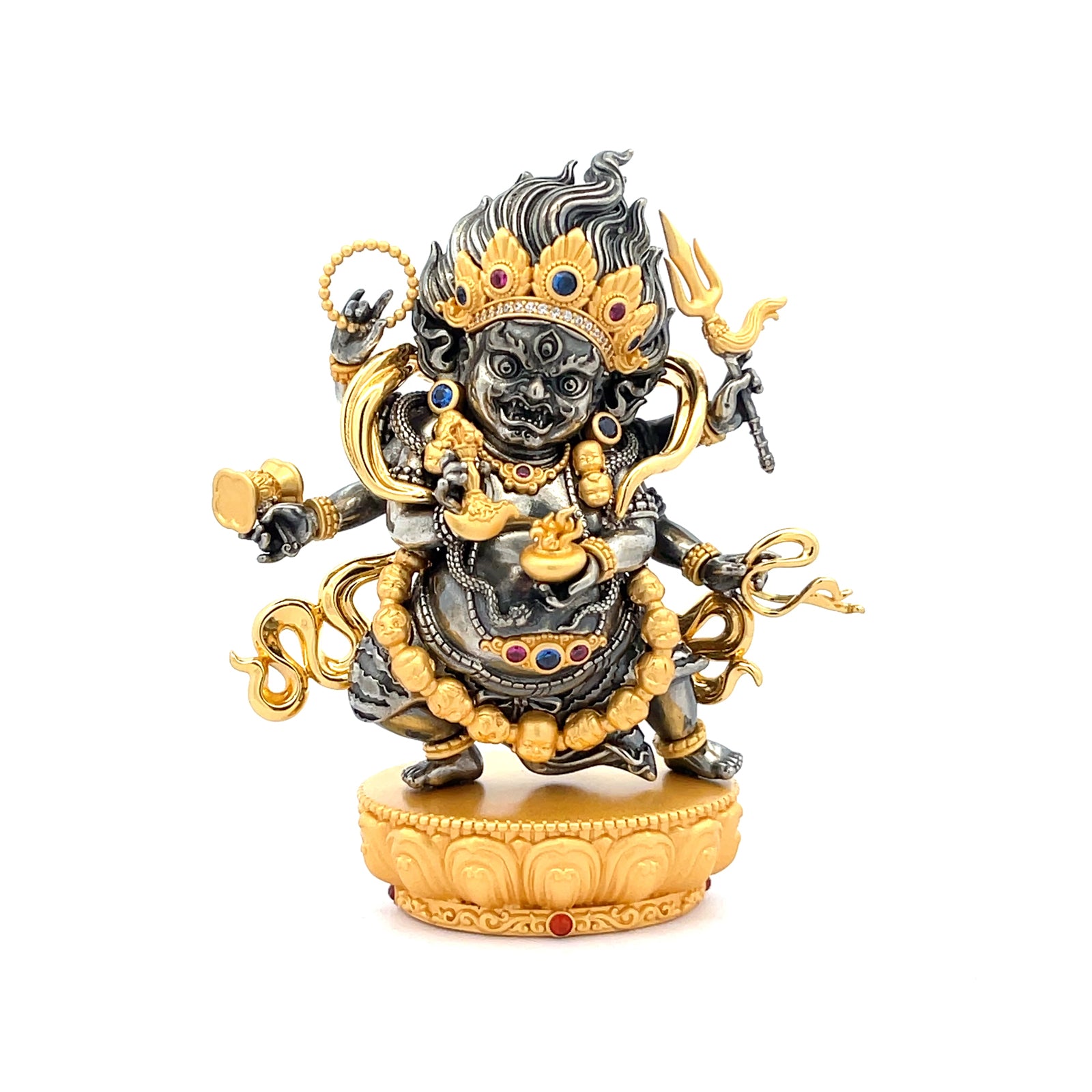 Henrrison LCA2152C · Mahākāla Copper Sacred Statue · Gilded 22K Genuine Gold Finish