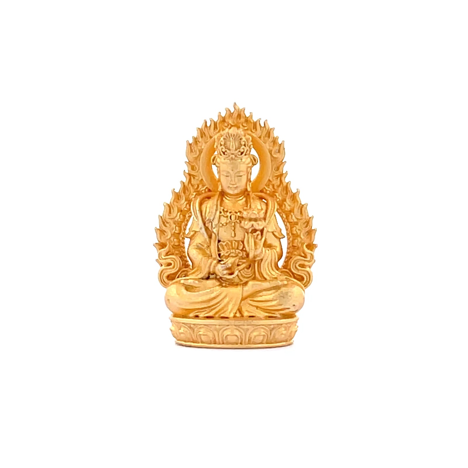 Henrrison LCP1241 · Mahāsthāmaprāpta Sacred 925 Silver Pendant/Statue-Guardian Deity for the Horse g Zodiac · Gilded 22K Genuine Gold Finish