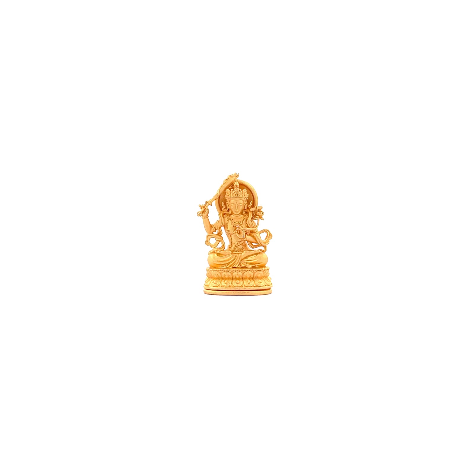 Henrrison LCP1241 · Manjushri Sacred 925 Silver Pendant/Statue · Gilded 22K Genuine Gold Finish