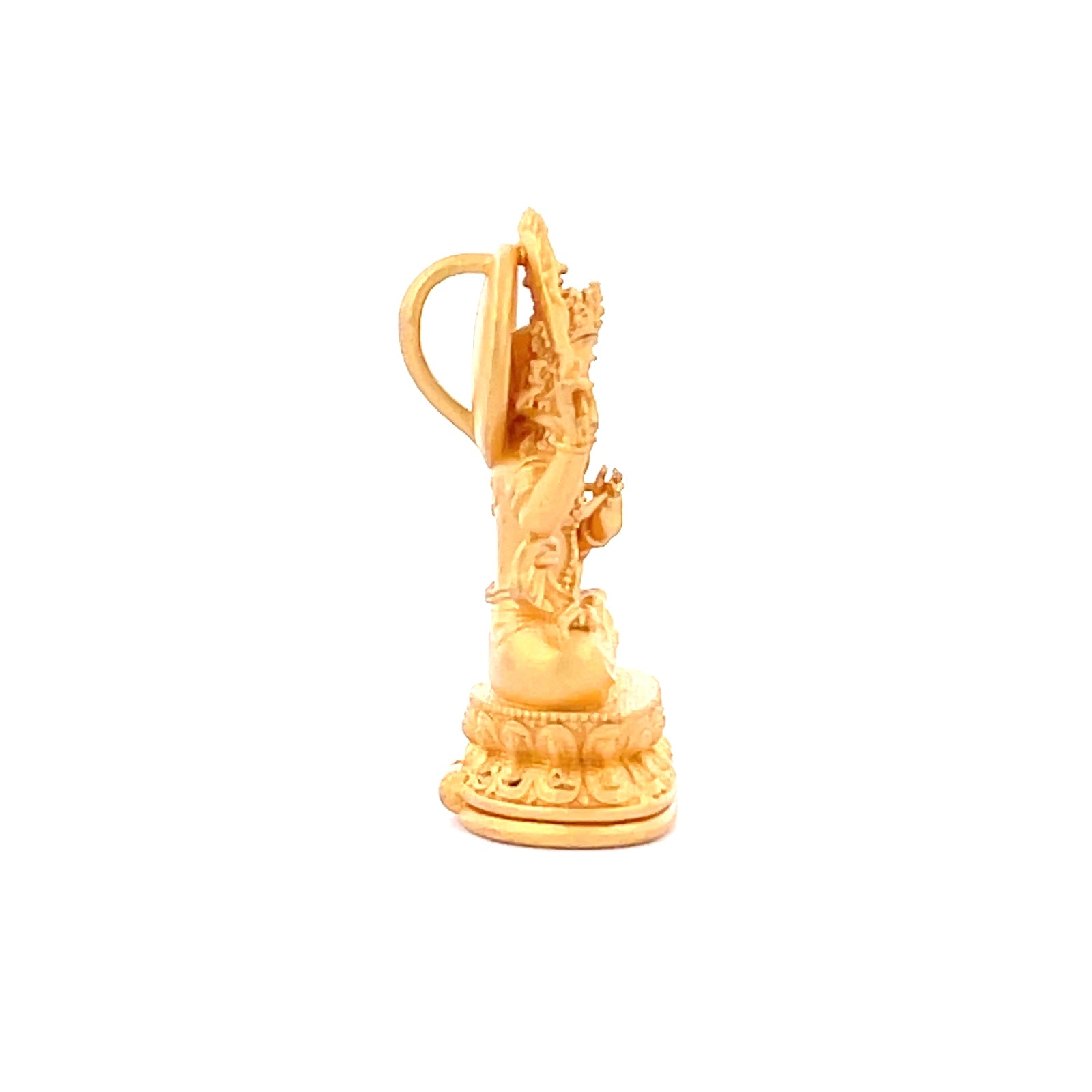 Henrrison LCP1241 · Manjushri Sacred 925 Silver Pendant/Statue · Gilded 22K Genuine Gold Finish