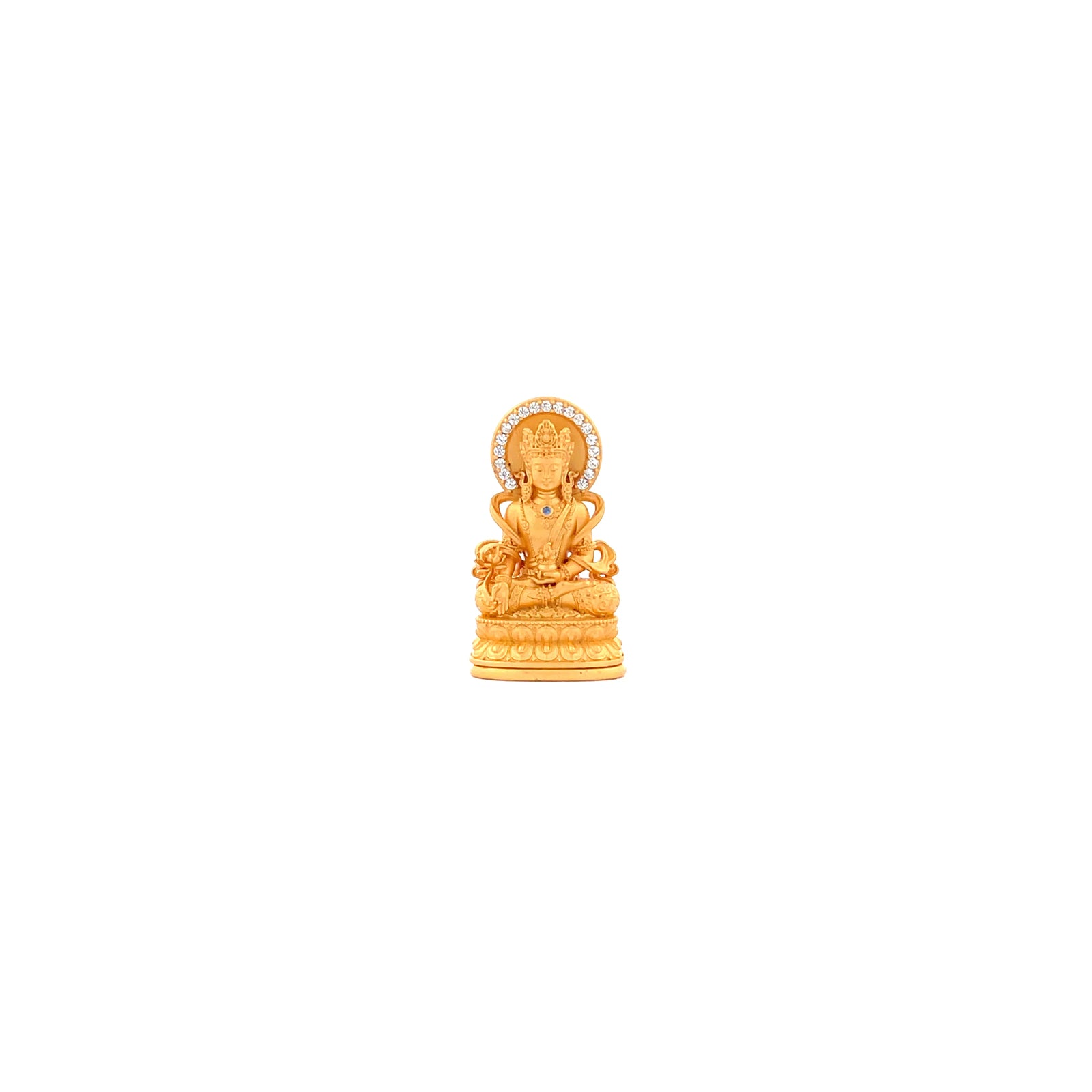 Henrrison LCP2223 · Medicine Buddha Sacred 925 Silver Pendant/Statue · Gilded 22K Genuine Gold Finish