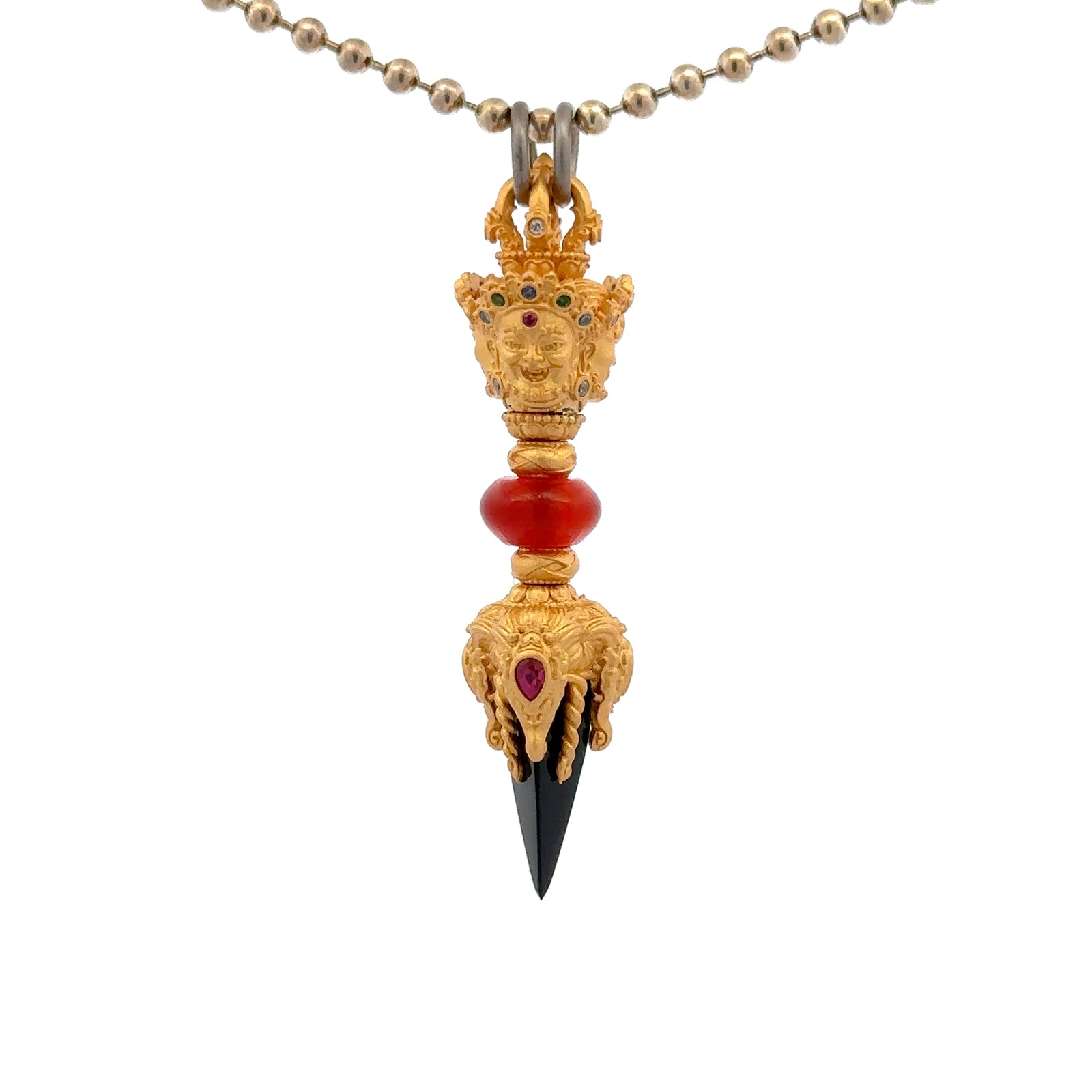 Devotional Pendant · Three-Faced Vajra Phurba · Silver, Gilt · Henrrison · LCP 2219