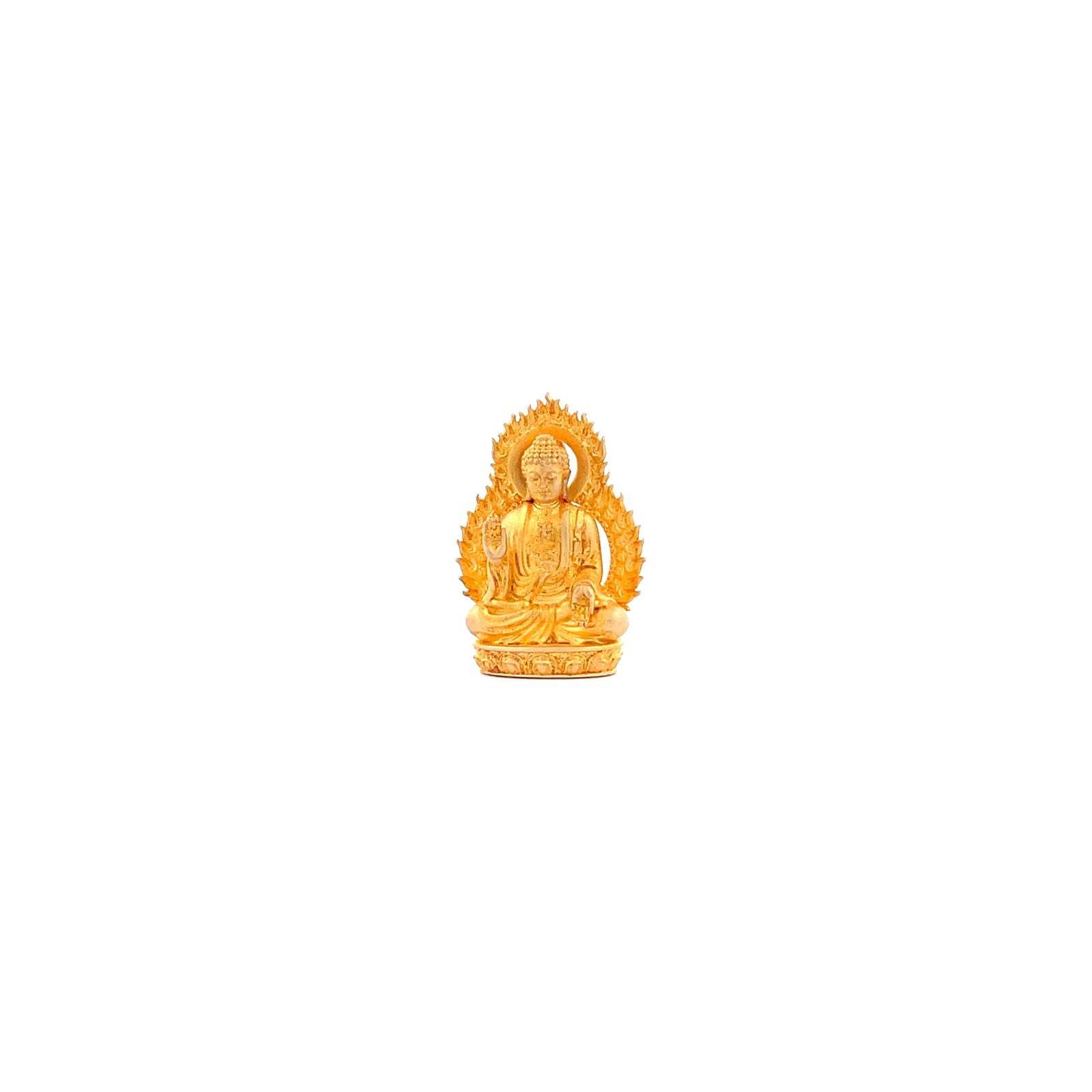 Henrrison LCP1241 · Vairocana Sacred 925 Silver Pendant/Statue-Guardian Deity for the Goat and Monkey Zodiac · Gilded 22K Genuine Gold Finish