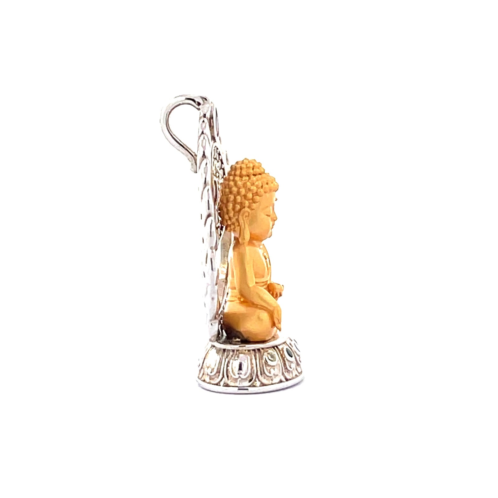 Henrrison LCP1844-1851 ·Flaming Lotus Eight Baby Guardian Deities Sacred 925 Silver Pendant-Vairocana ·Guardian Deity for the Goat and Monkey Zodiac · Gilded 22K Genuine Gold Finish