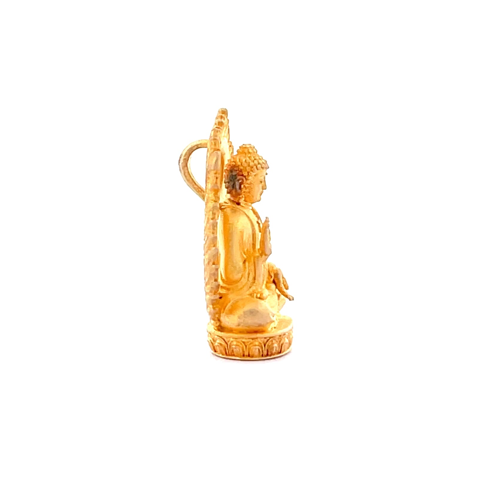 Henrrison LCP1241 · Vairocana Sacred 925 Silver Pendant/Statue-Guardian Deity for the Goat and Monkey Zodiac · Gilded 22K Genuine Gold Finish