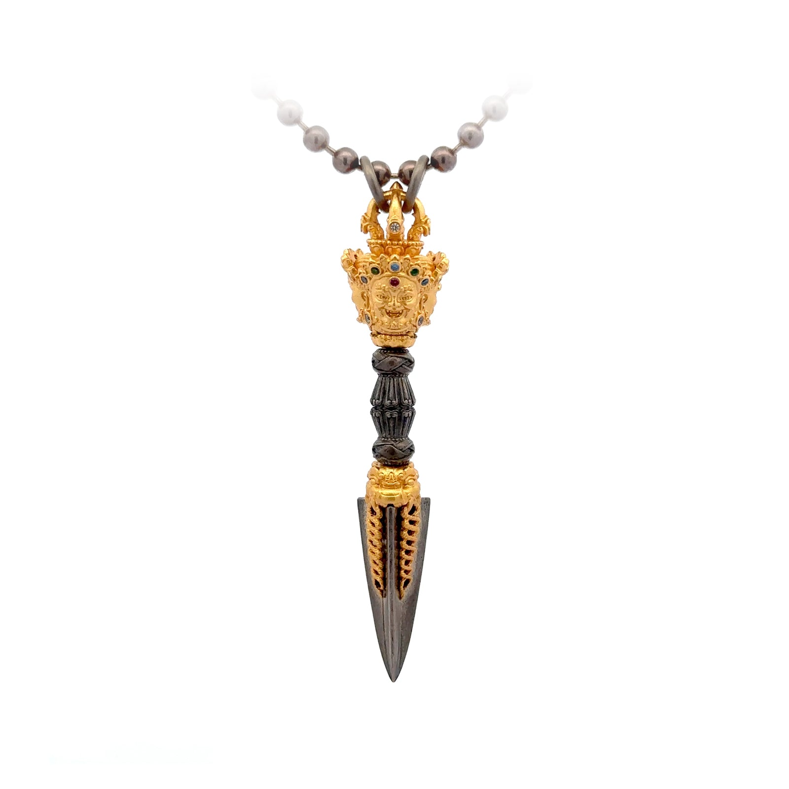 Devotional Pendant · Three-Faced Vajra Phurba · Silver, Gilt · Henrrison · LCP 2219 B
