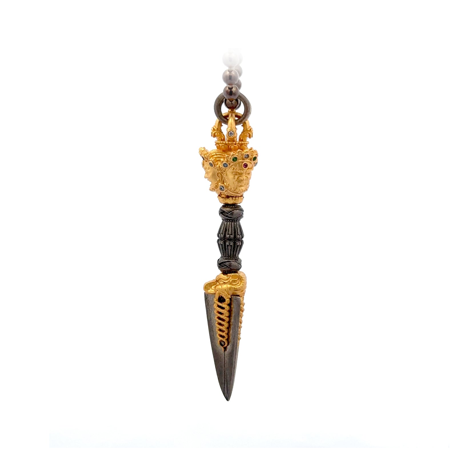 Devotional Pendant · Three-Faced Vajra Phurba · Silver, Gilt · Henrrison · LCP 2219 B