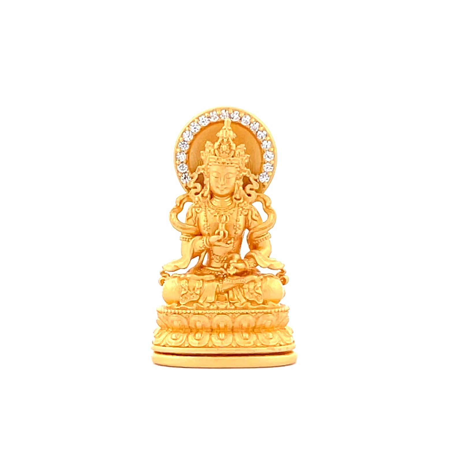 Henrrison LCP2256 · Vajrasattva Sacred 925 Silver Pendant/Statue · Gilded 22K Genuine Gold Finish