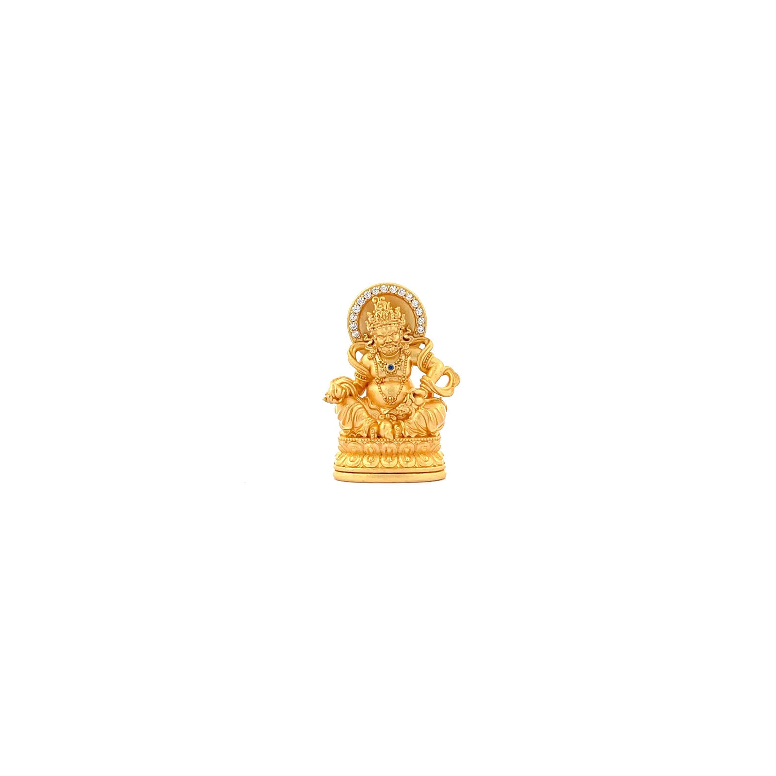 Henrrison LCP2134B · Yellow Dzambhala Sacred 925 Silver Pendant/Statue · Gilded 22K Genuine Gold Finish