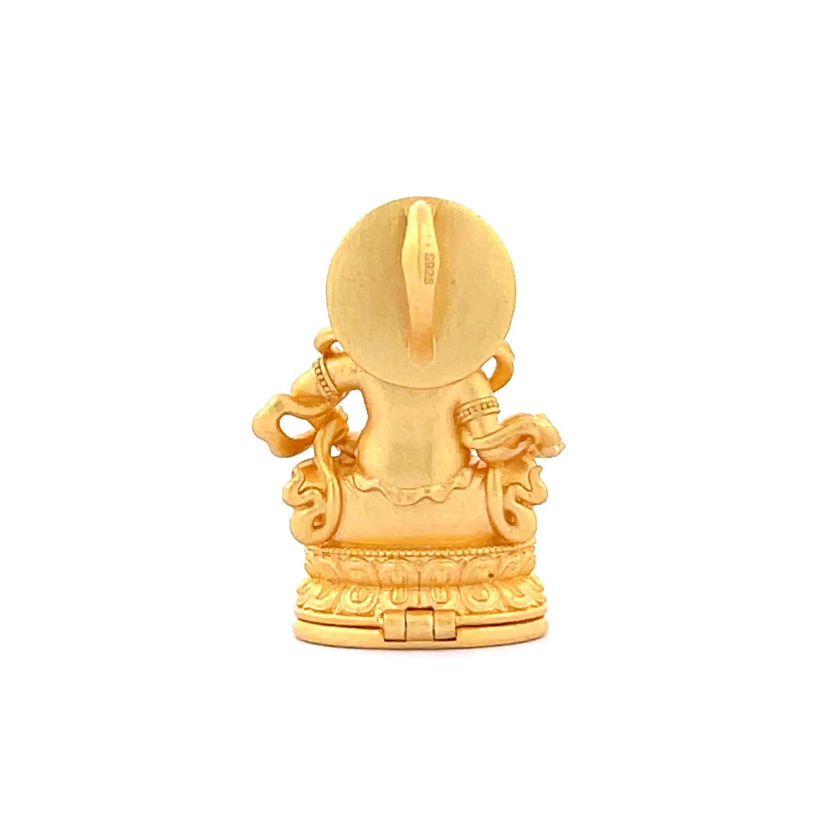 Henrrison LCP2134B · Yellow Dzambhala Sacred 925 Silver Pendant/Statue · Gilded 22K Genuine Gold Finish