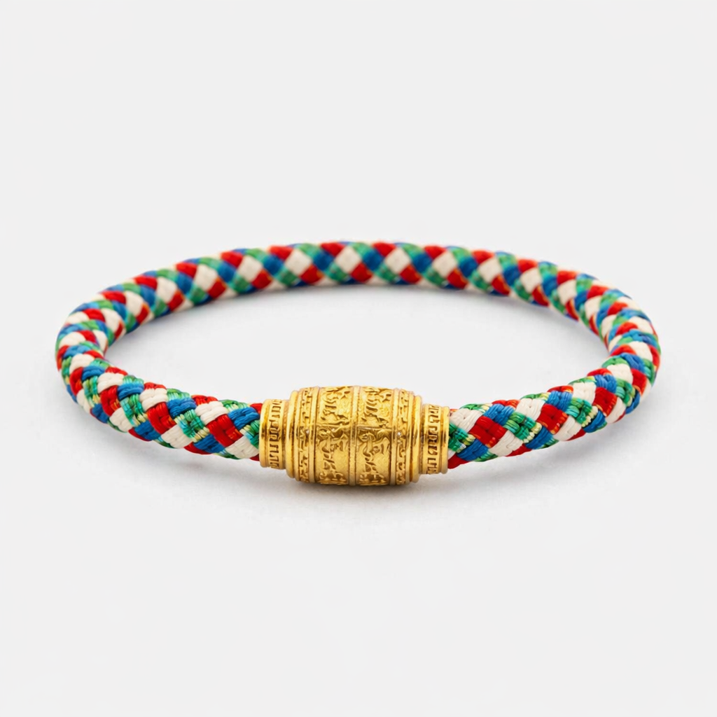 Grounded Enough · Abundance · Yellow Dzambhala · Wealth Mantra Bracelet · Five-Colored Dragon Scale Cord