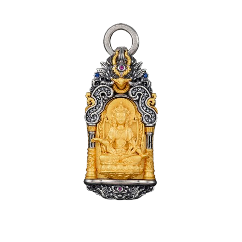 Devotional Pendant · Mahāsthāmaprāpta · Horse Zodiac · Eight Guardian Figures · Silver, Gilt · Henrrison · LCP 2517
