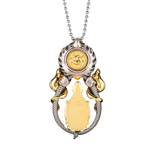 Devotional Pendant · Garuḍa Egg-Shaped Amber Agate · Silver, Gilt · Henrrison · LCP 2356 F
