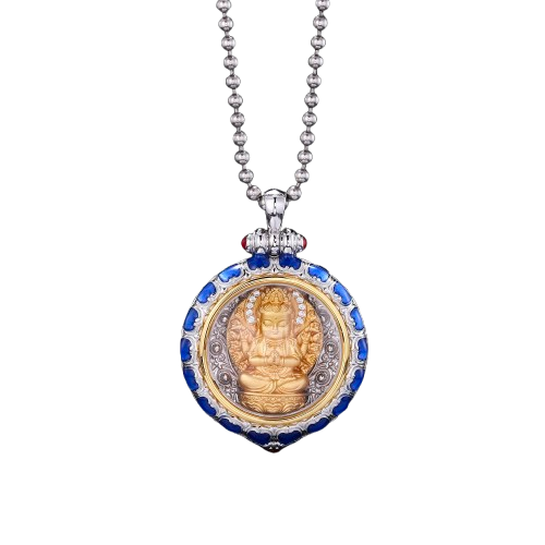 Devotional Pendant · Avalokiteśvara · Rat Zodiac · Eight Guardian Figures · Silver, Gilt · Henrrison · LCP 2260