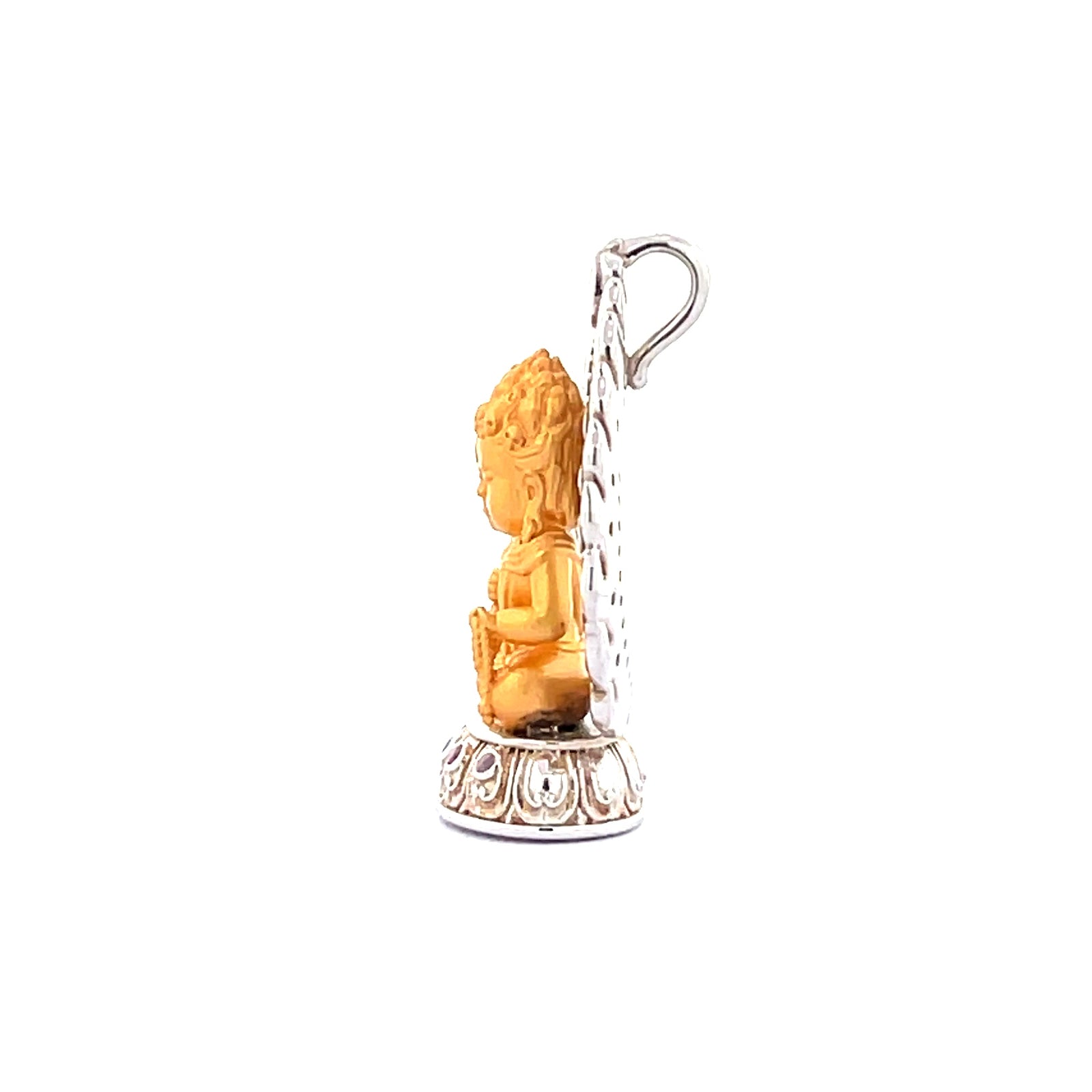 Henrrison LCP1844-1851 ·Flaming Lotus Eight Baby Guardian Deities Sacred 925 Silver Pendant-Acala ·Guardian Deity for the Rooster Zodiac · Gilded 22K Genuine Gold Finish