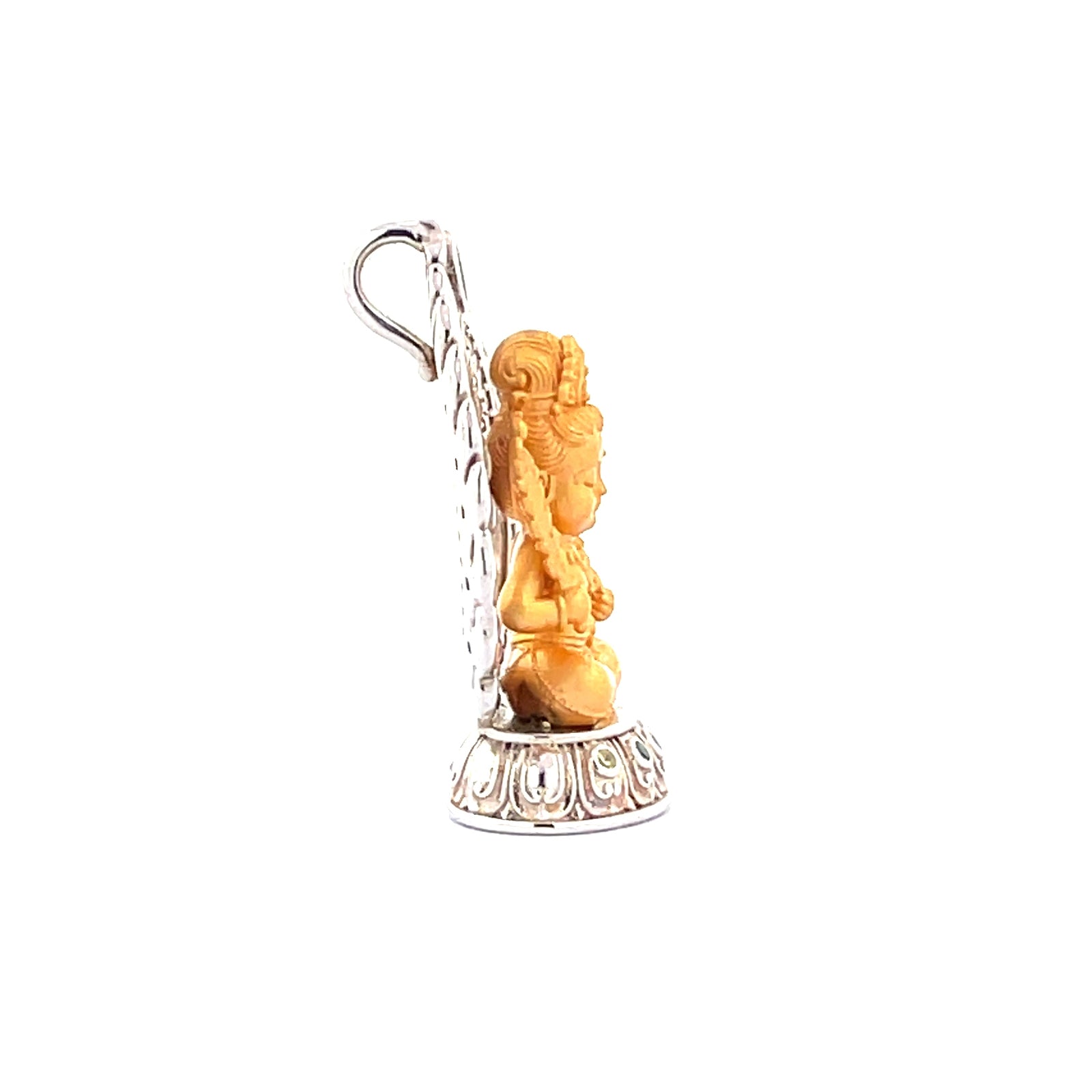 Henrrison LCP1844-1851 ·Flaming Lotus Eight Baby Guardian Deities Sacred 925 Silver Pendant-Ākāśagarbha ·Guardian Deity for the Ox and Tiger Zodiac · Gilded 22K Genuine Gold Finish