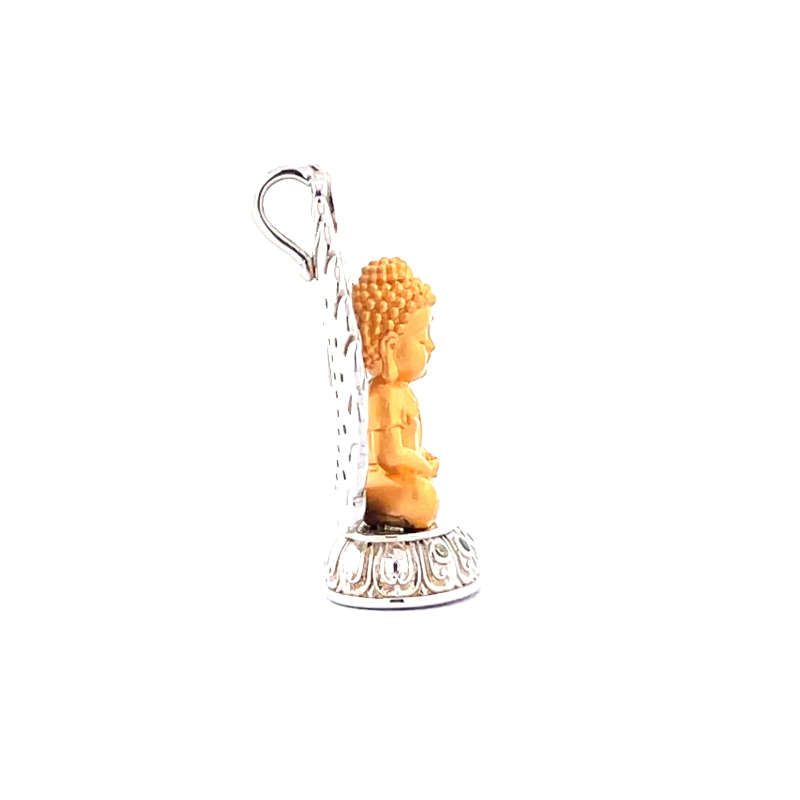 Henrrison LCP1844-1851 ·Flaming Lotus Eight Baby Guardian Deities Sacred 925 Silver Pendant-Amitābha ·Guardian Deity for the Pig and Dog Zodiac · Gilded 22K Genuine Gold Finish
