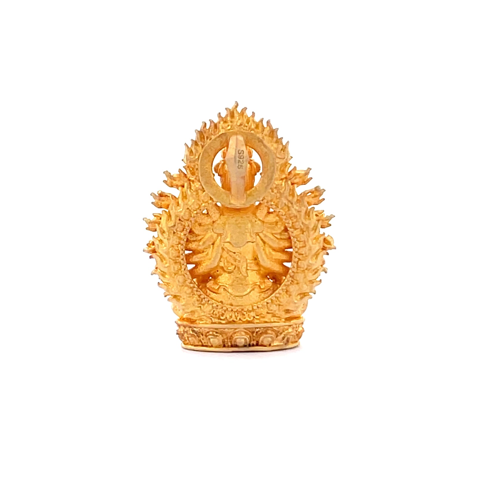 Henrrison LCP1241 · Avalokiteshvara Sacred 925 Silver Pendant/Statue-Guardian Deity for the Rat Zodiac · Gilded 22K Genuine Gold Finish