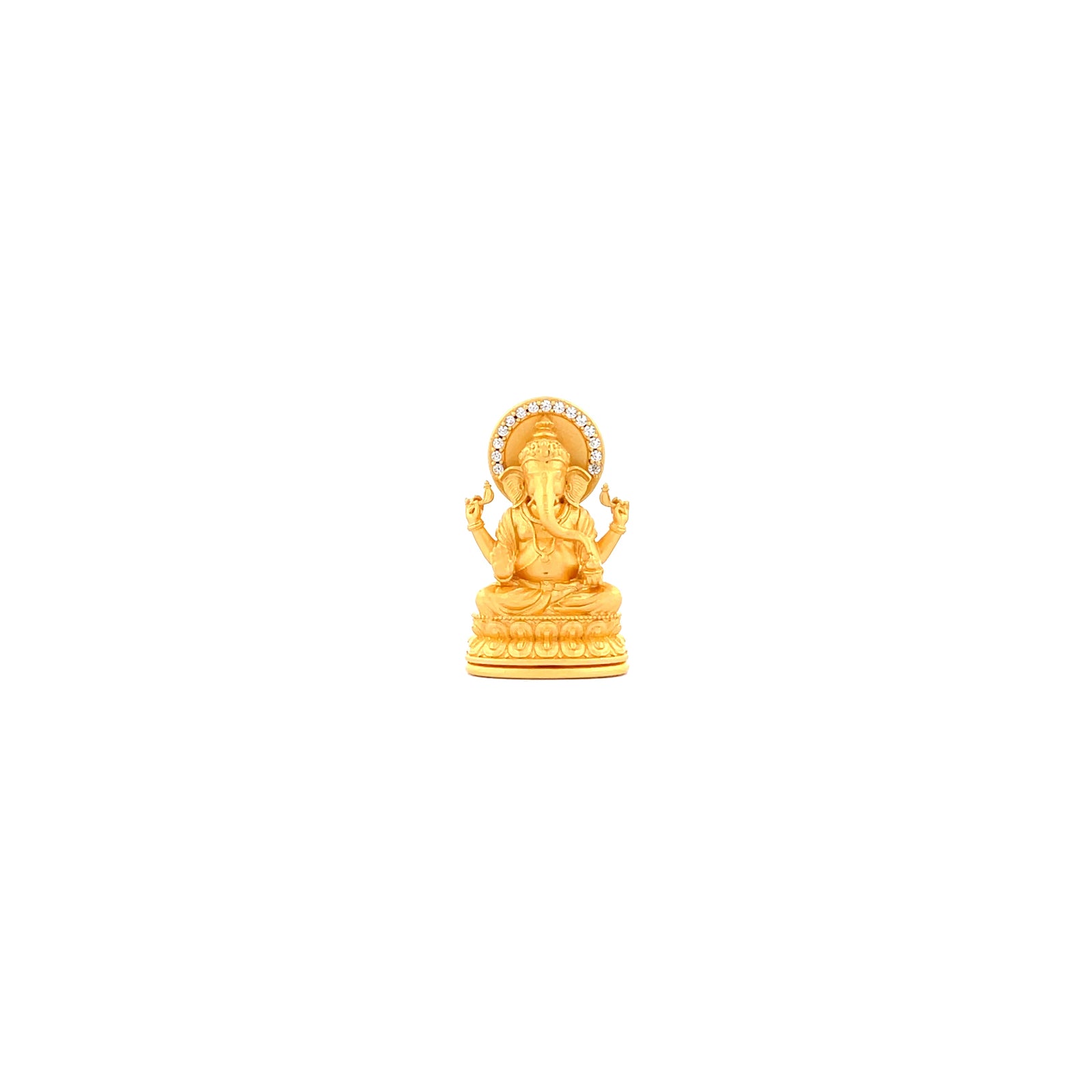 Henrrison LCP2134B · Ganesha Sacred 925 Silver Pendant/Statue · Gilded 22K Genuine Gold Finish