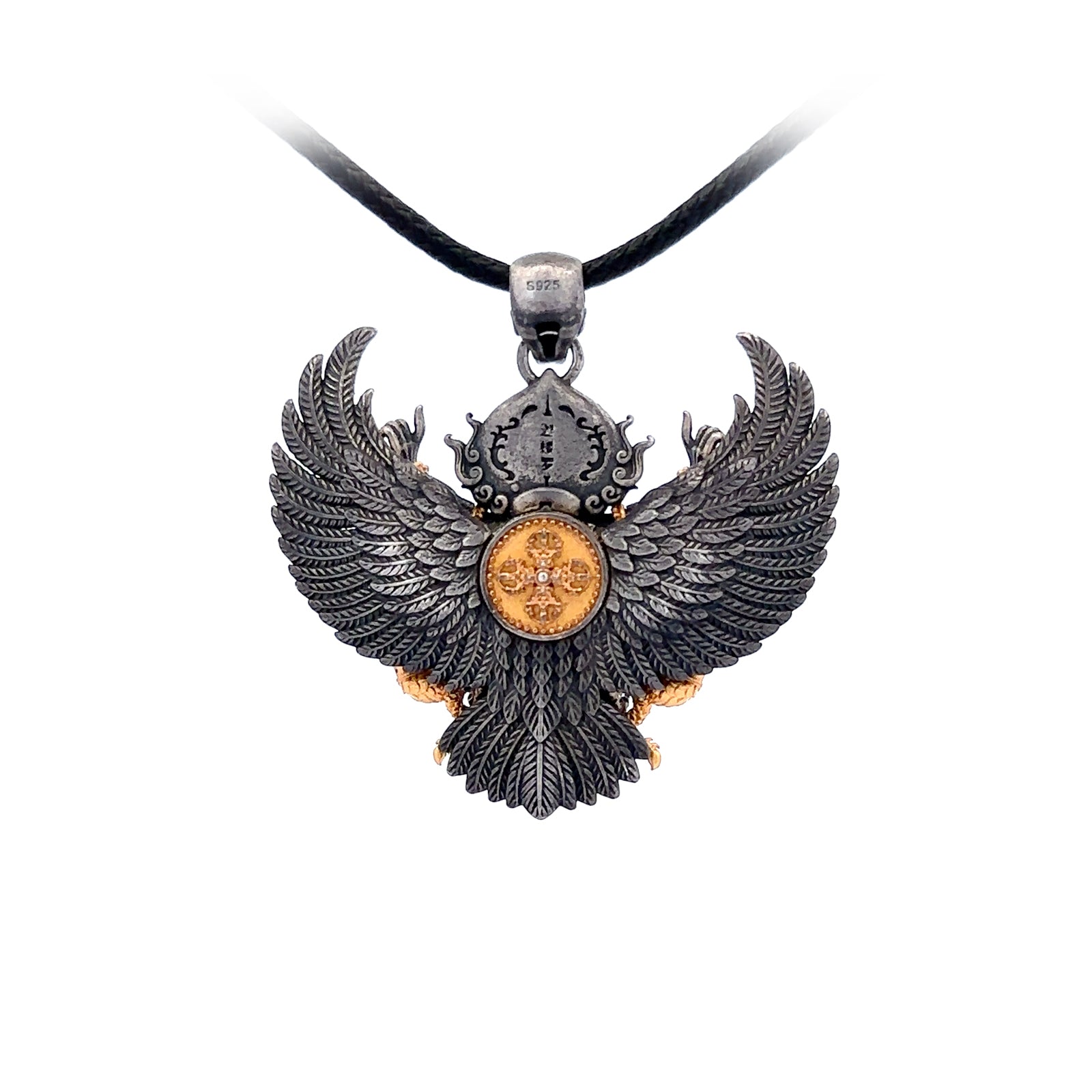 Devotional Pendant · Two Nāga Maidens · Golden Garuḍa · Silver, Gilt · Henrrison · LCP 1155