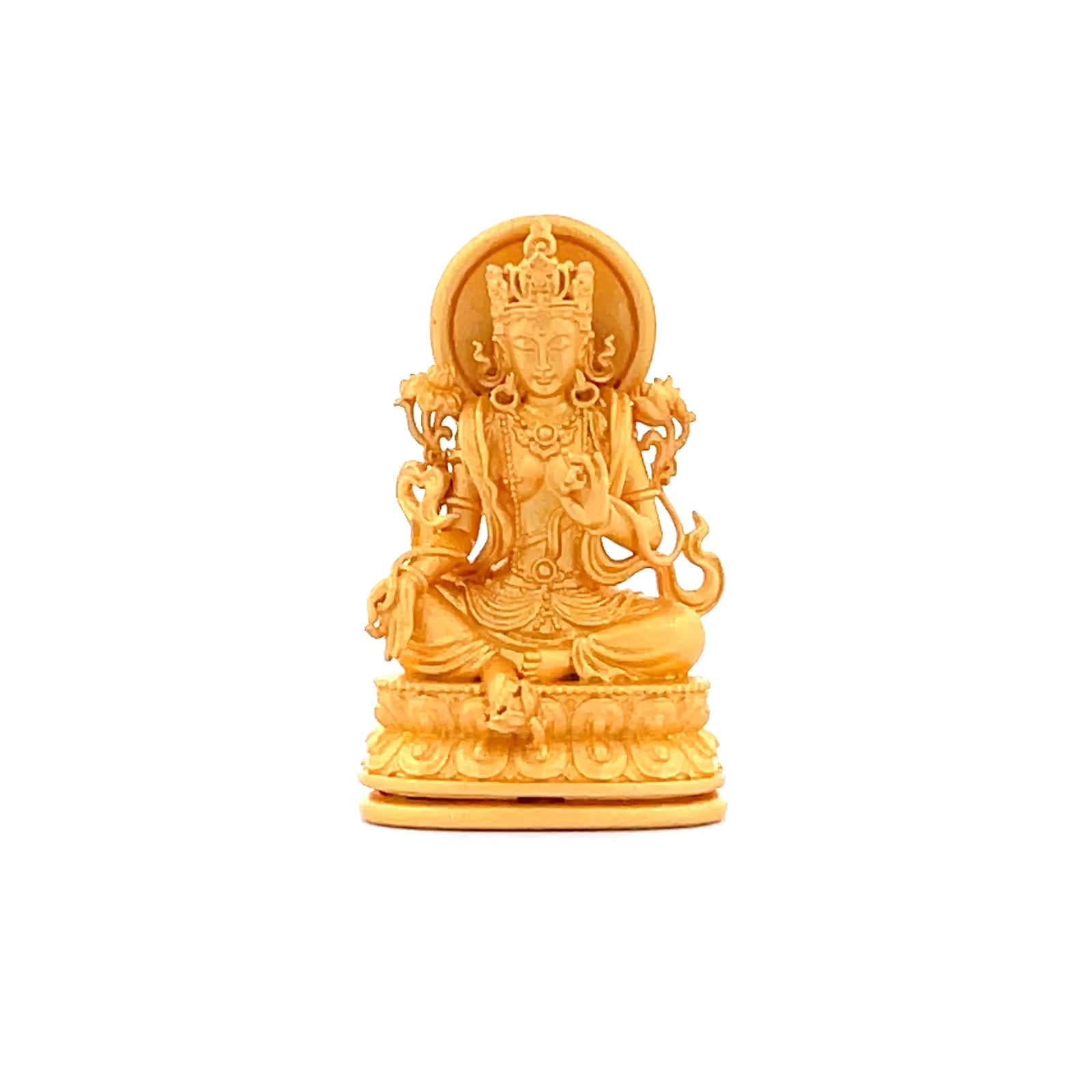 Henrrison LCP1241 · Green Tara Sacred 925 Silver Pendant/Statue · Gilded 22K Genuine Gold Finish