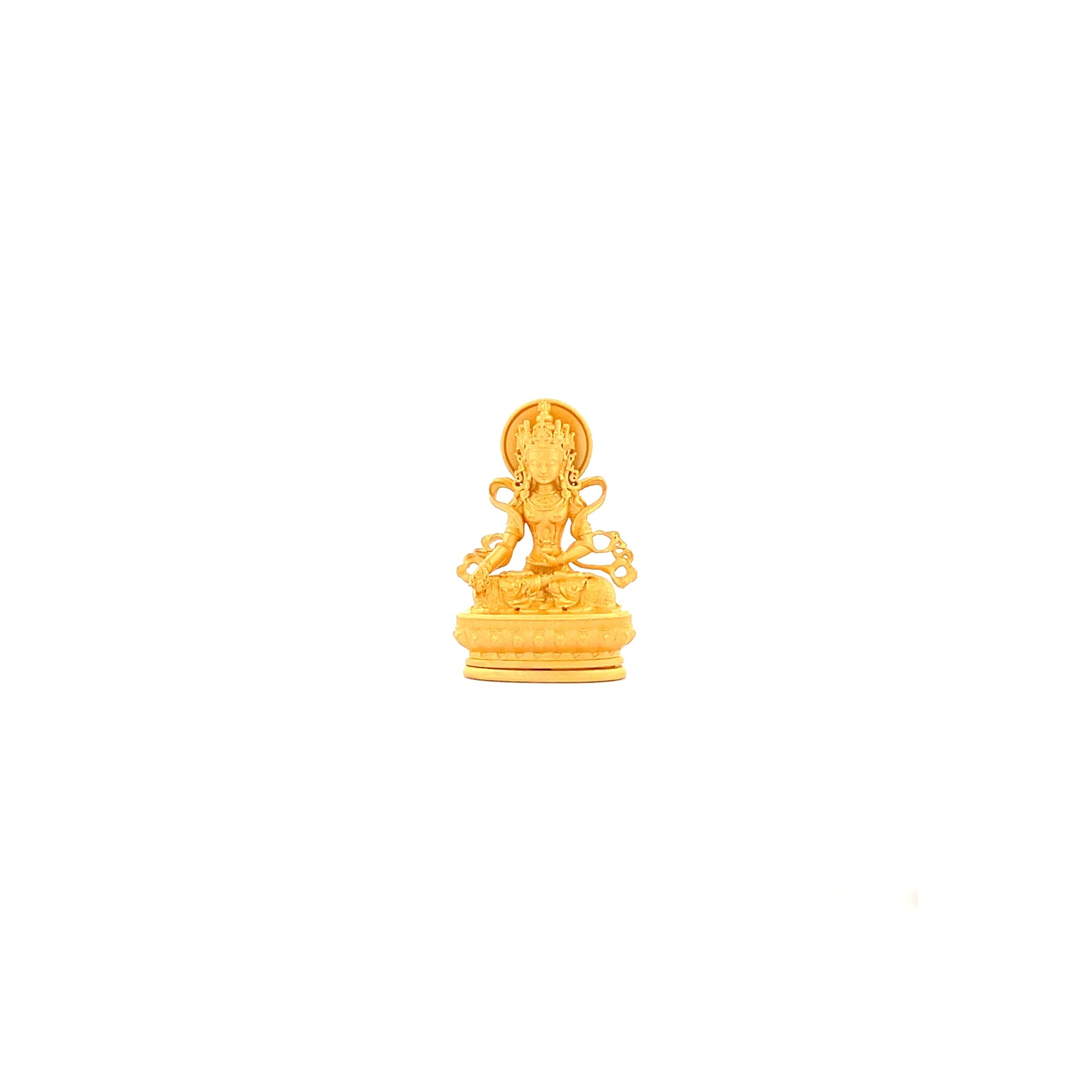 Henrrison LCP1241 · Tibetan Kṣitigarbha Bodhisattva Sacred 925 Silver Pendant/Statue · Gilded 22K Genuine Gold Finish