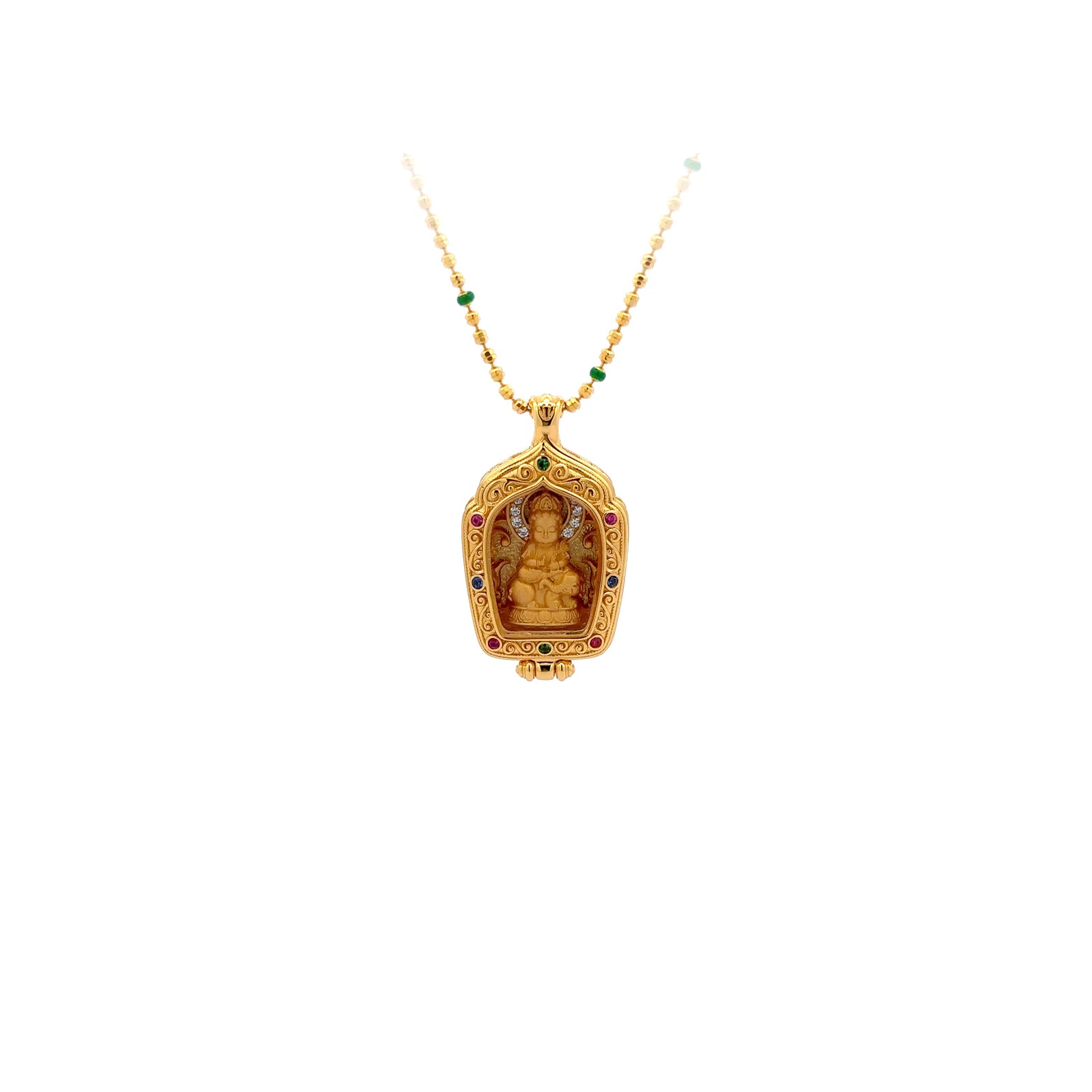 Henrrison 999.9 Fine Gold Mahāsthāmaprāpta Baby Pendant – Handcrafted 24K Spiritual Amulet of Wisdom, Strength & Enlightened Energy for Horse Zodiac (Copy)