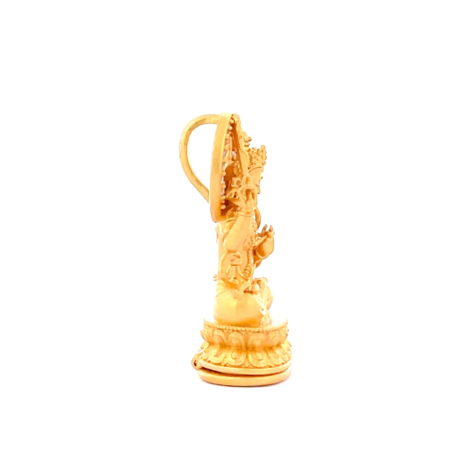 Henrrison LCP2221 · Manjushri 925 Silver Pendant/Statue-Guardian Deity for the Rabbit Zodiac · Gilded 22K Genuine Gold Finish