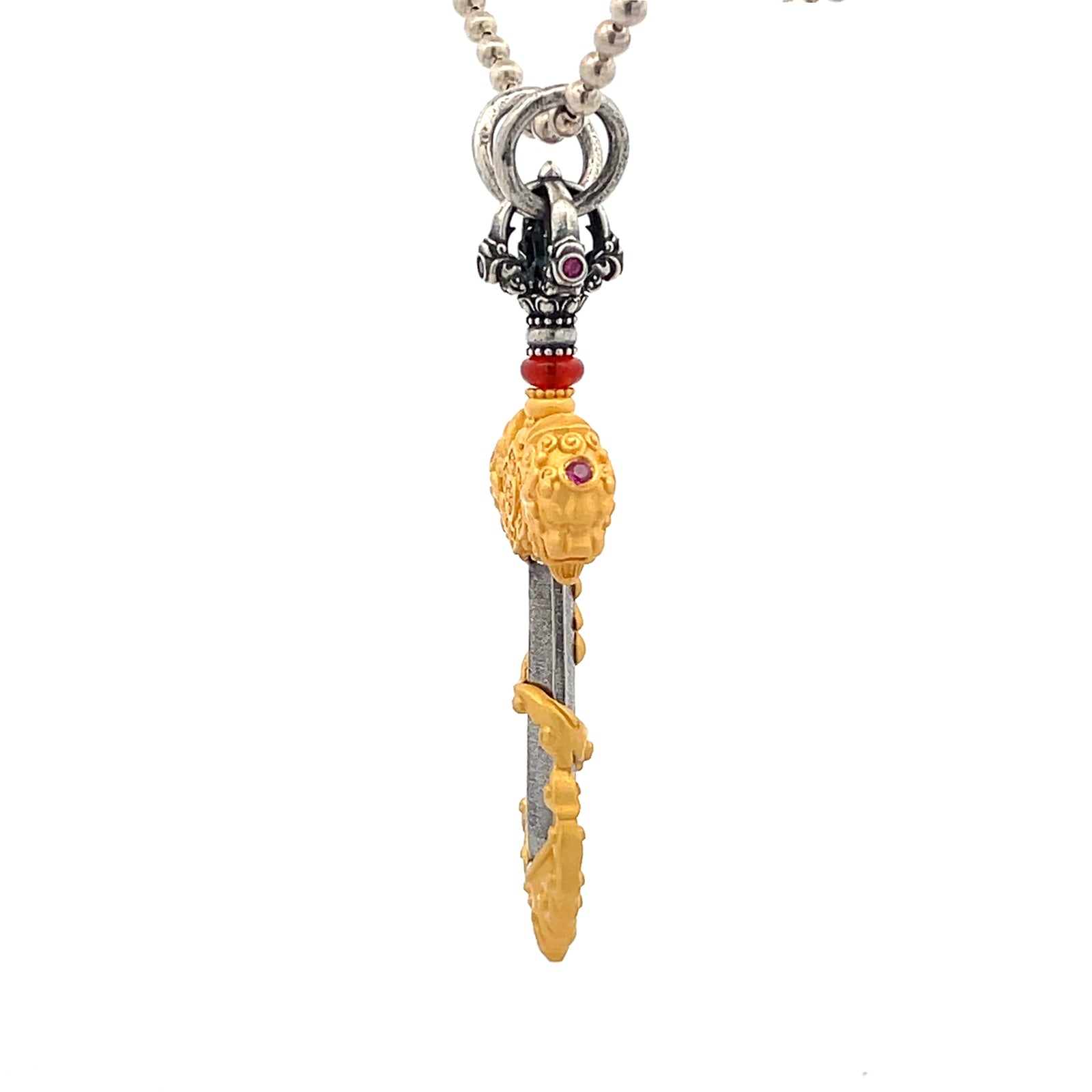 Devotional Pendant · Sword of Wisdom · Manjushri · Silver, Gilt · Henrrison · LCP 2220