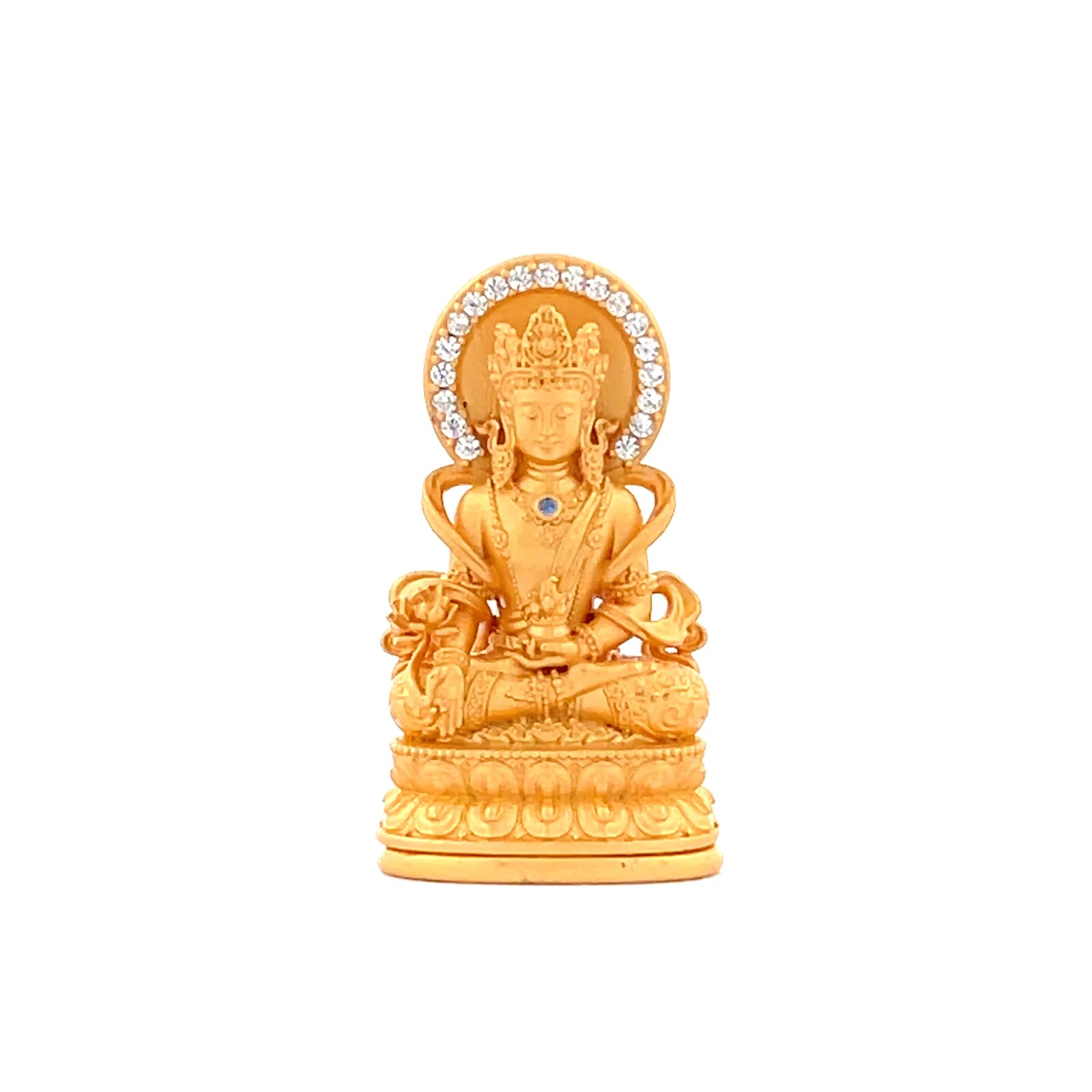 Henrrison LCP2223 · Medicine Buddha Sacred 925 Silver Pendant/Statue · Gilded 22K Genuine Gold Finish