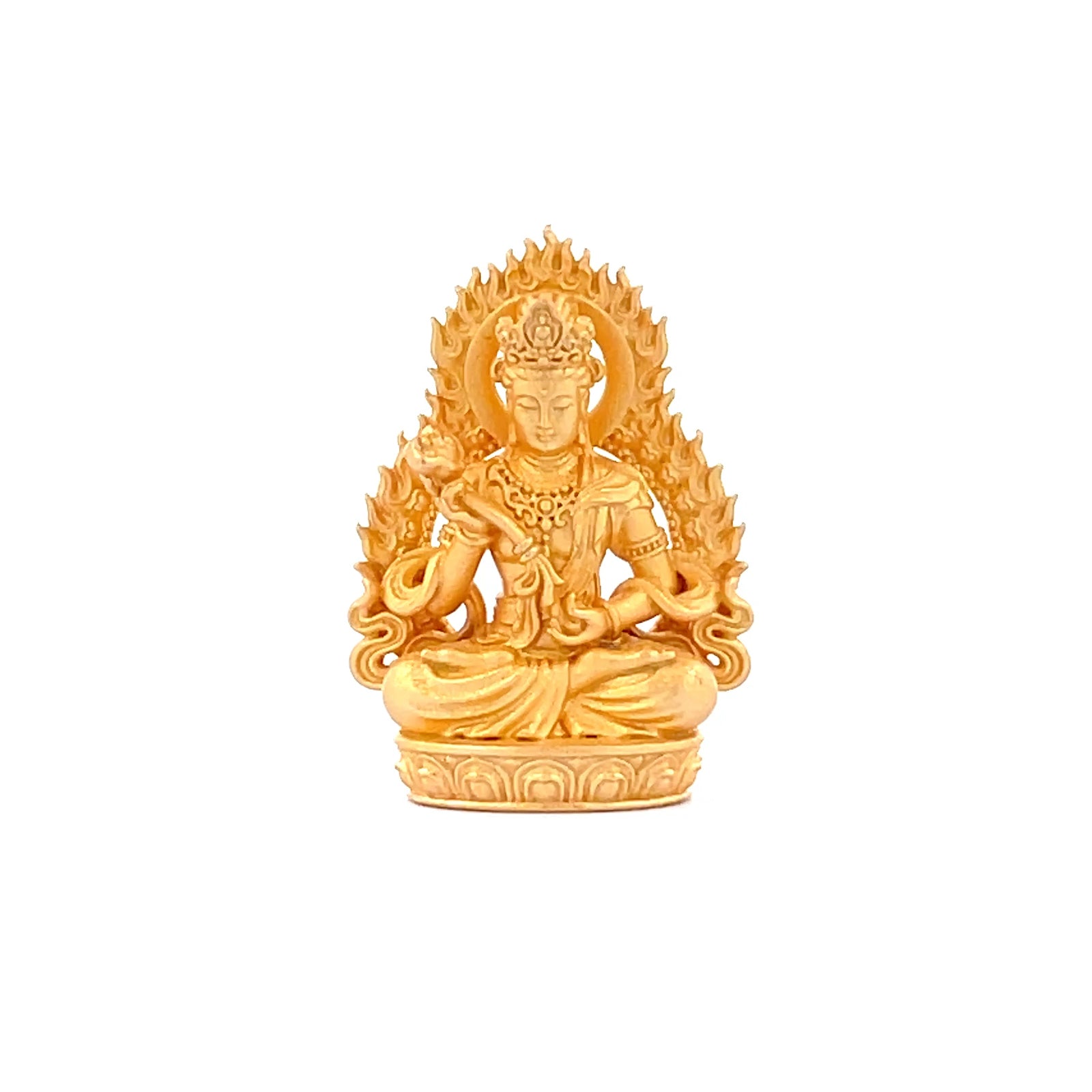 Henrrison LCP1241 · Samantabhadra Sacred 925 Silver Pendant/Statue-Guardian Deity for the Dragon and Snake Zodiac · Gilded 22K Genuine Gold Finish