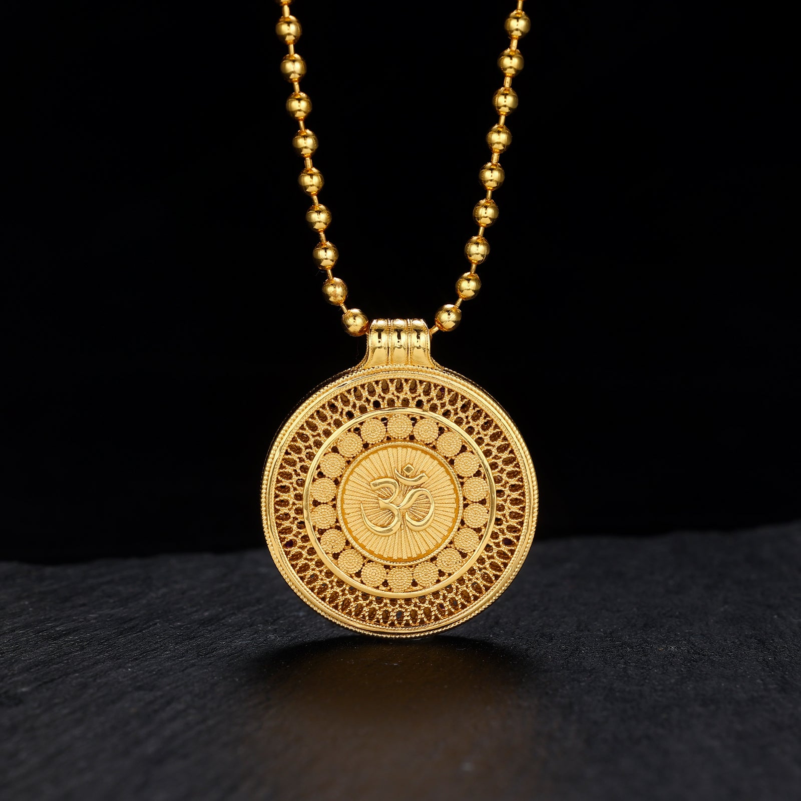 Henrrison LCP2163B · The Eight Auspicious Symbols Sacred 925 Silver Pendant · Gilded 22K Genuine Gold Finish