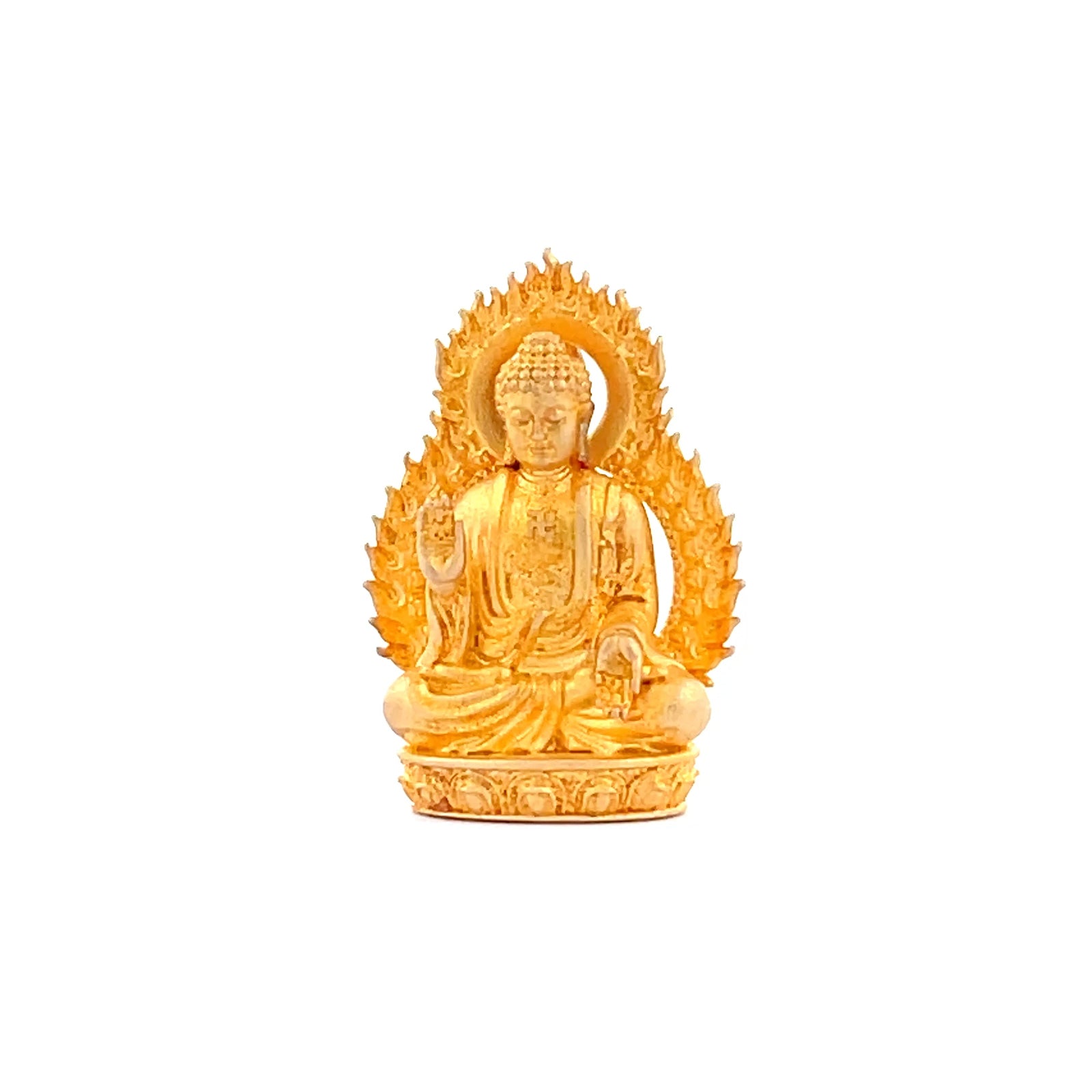 Henrrison LCP1241 · Vairocana Sacred 925 Silver Pendant/Statue-Guardian Deity for the Goat and Monkey Zodiac · Gilded 22K Genuine Gold Finish