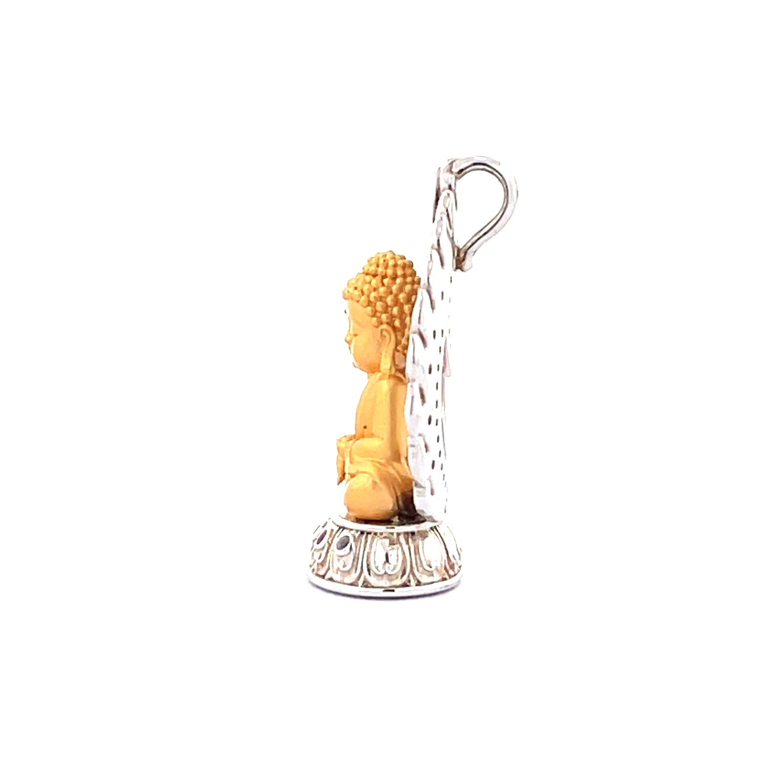 Henrrison LCP1844-1851 ·Flaming Lotus Eight Baby Guardian Deities Sacred 925 Silver Pendant-Vairocana ·Guardian Deity for the Goat and Monkey Zodiac · Gilded 22K Genuine Gold Finish