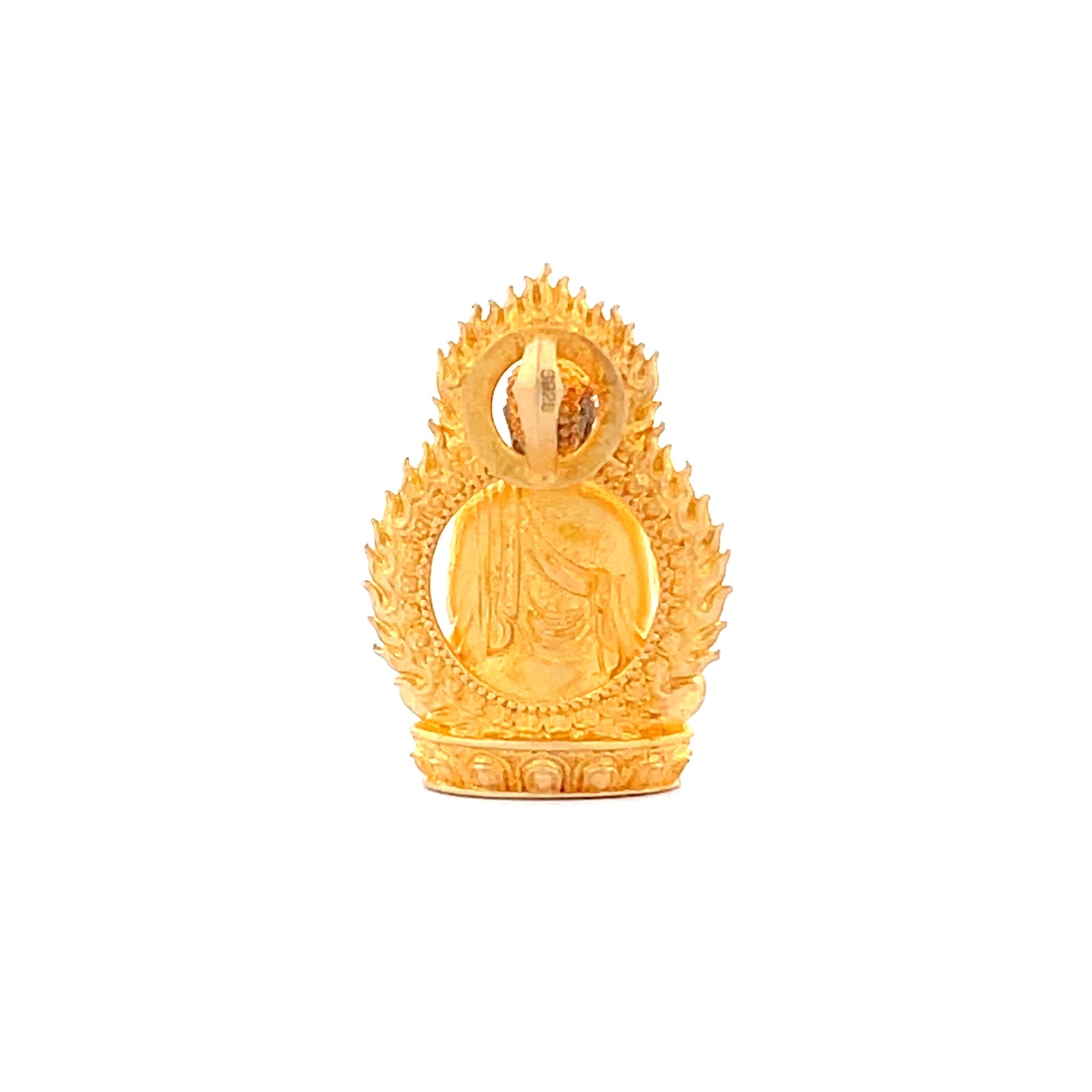Henrrison LCP1241 · Vairocana Sacred 925 Silver Pendant/Statue-Guardian Deity for the Goat and Monkey Zodiac · Gilded 22K Genuine Gold Finish