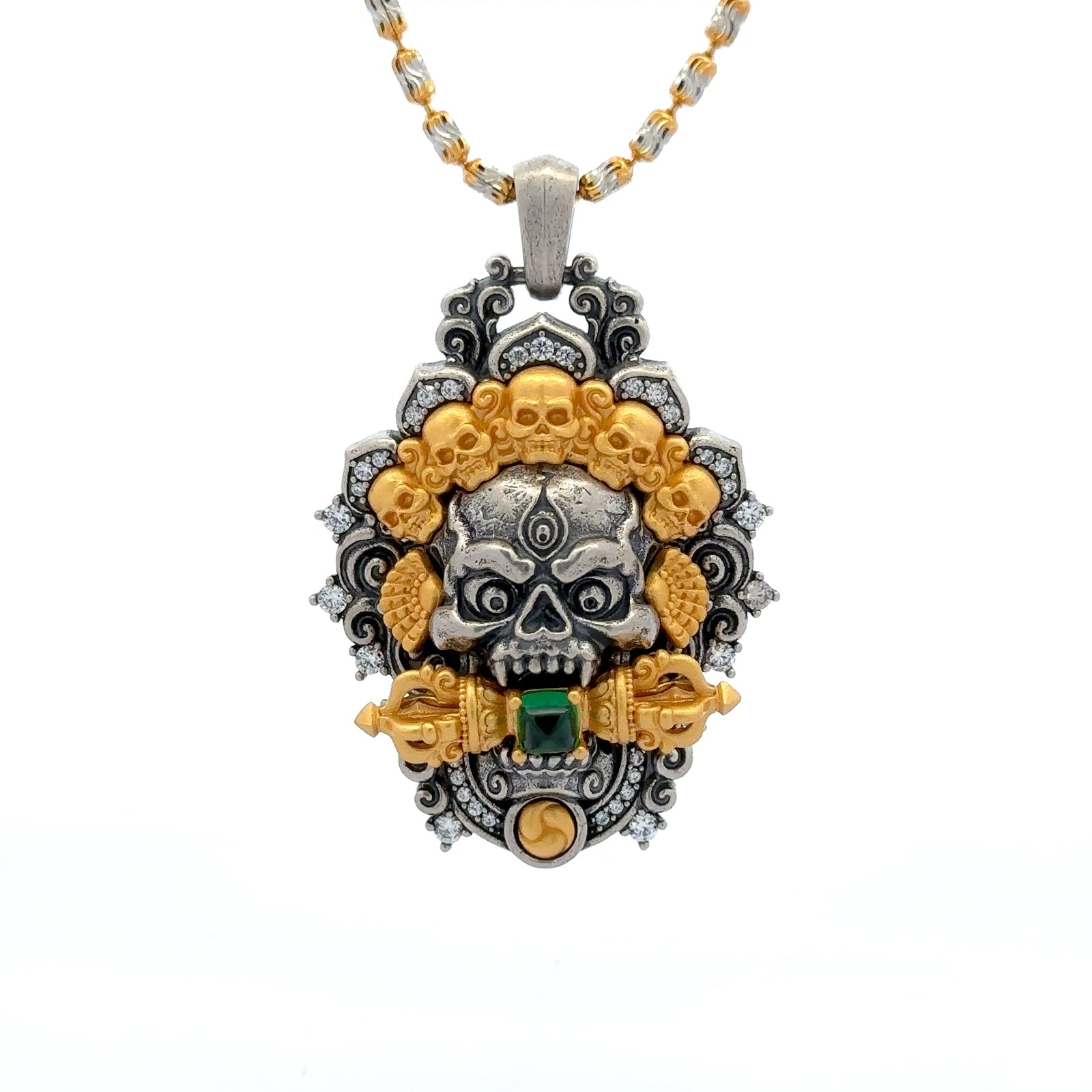 Devotional Pendant · Vajra-Biting · Citipati · Silver, Gilt · Henrrison · LCP 1606