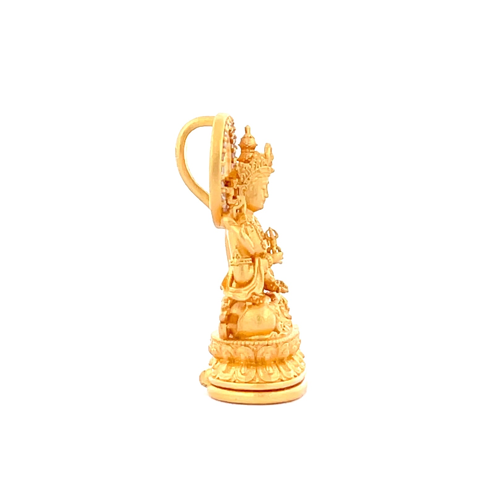 Henrrison LCP2256 · Vajrasattva Sacred 925 Silver Pendant/Statue · Gilded 22K Genuine Gold Finish