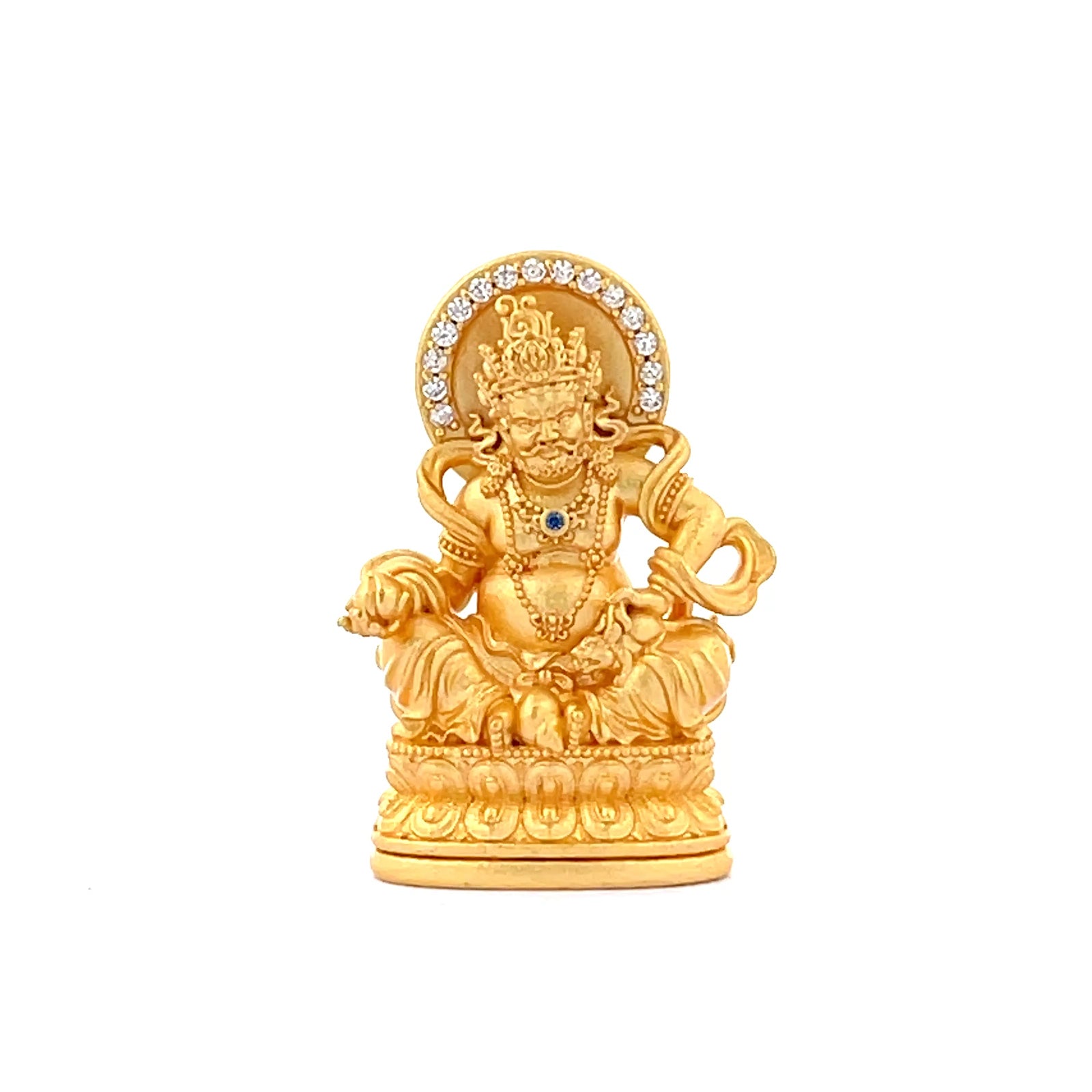 Henrrison LCP2134B · Yellow Dzambhala Sacred 925 Silver Pendant/Statue · Gilded 22K Genuine Gold Finish