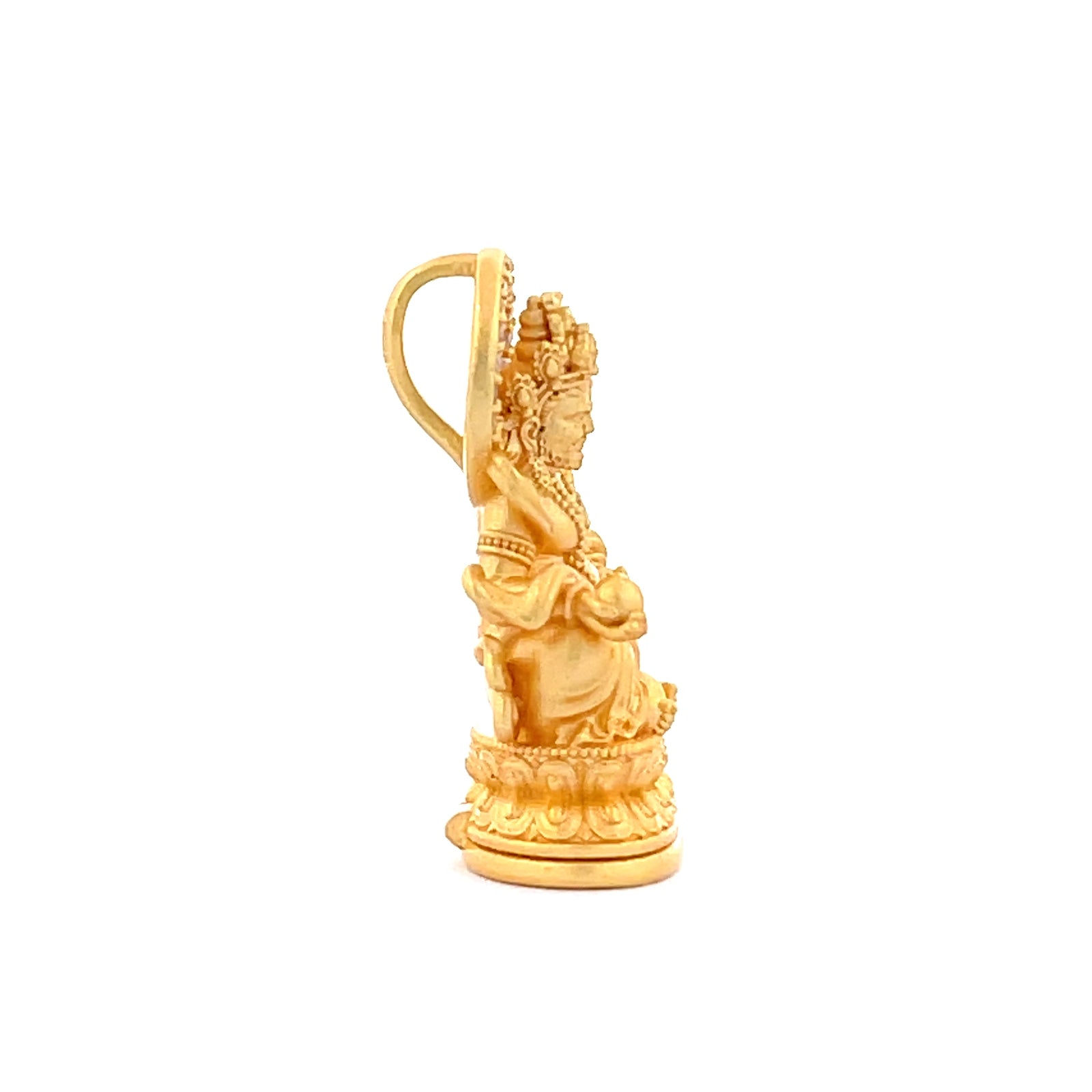 Henrrison LCP2134B · Yellow Dzambhala 925 Silver Pendant/Statue · Gilded 22K Genuine Gold Finish